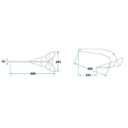 DELTA gegalvaniseerd stalen anker - 6 Kg - Lewmar 3/3