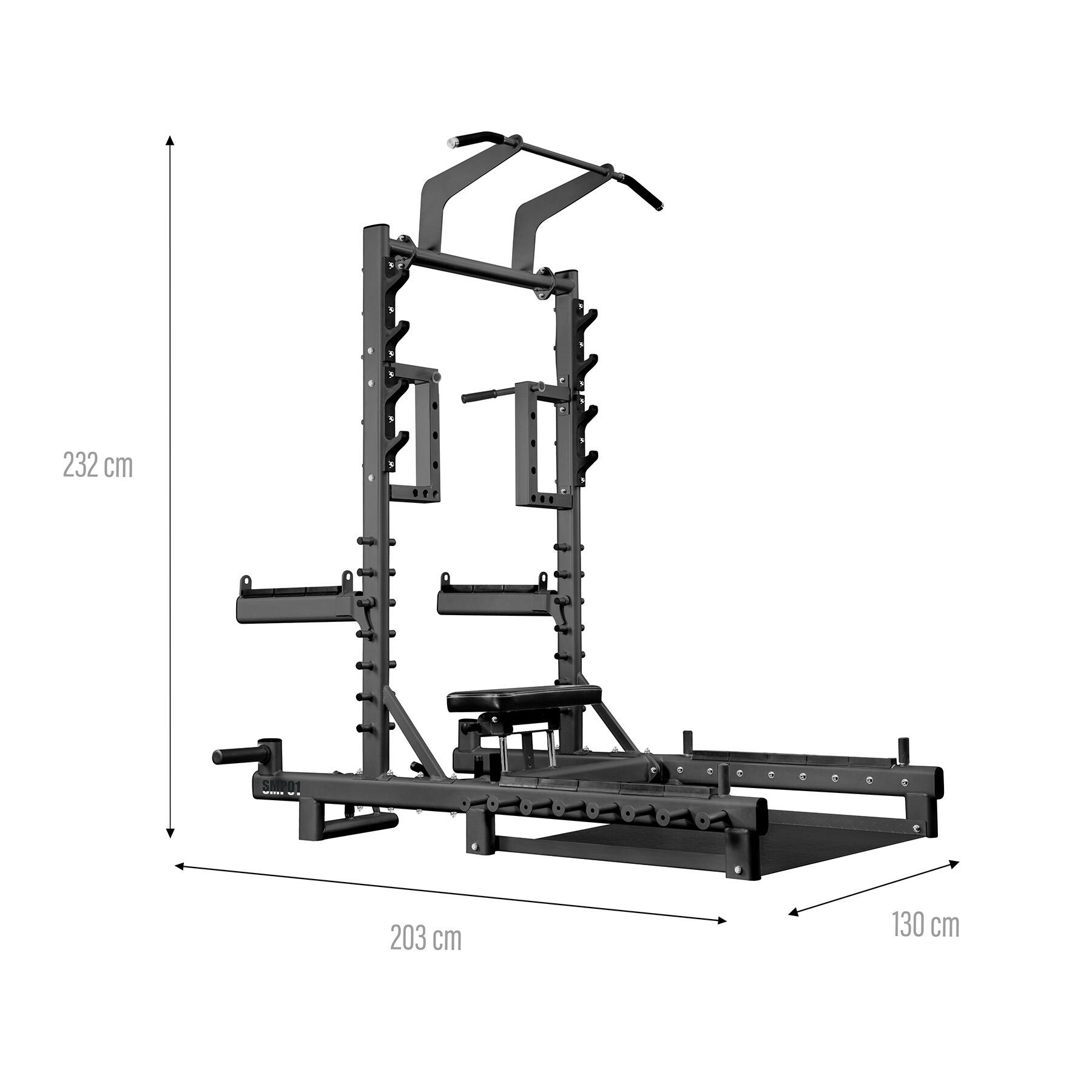 Fulmen Sport Multifunctionele Squatkooi - Verstelbaar Tot 210cm - Max 200kg - Optrekstang
