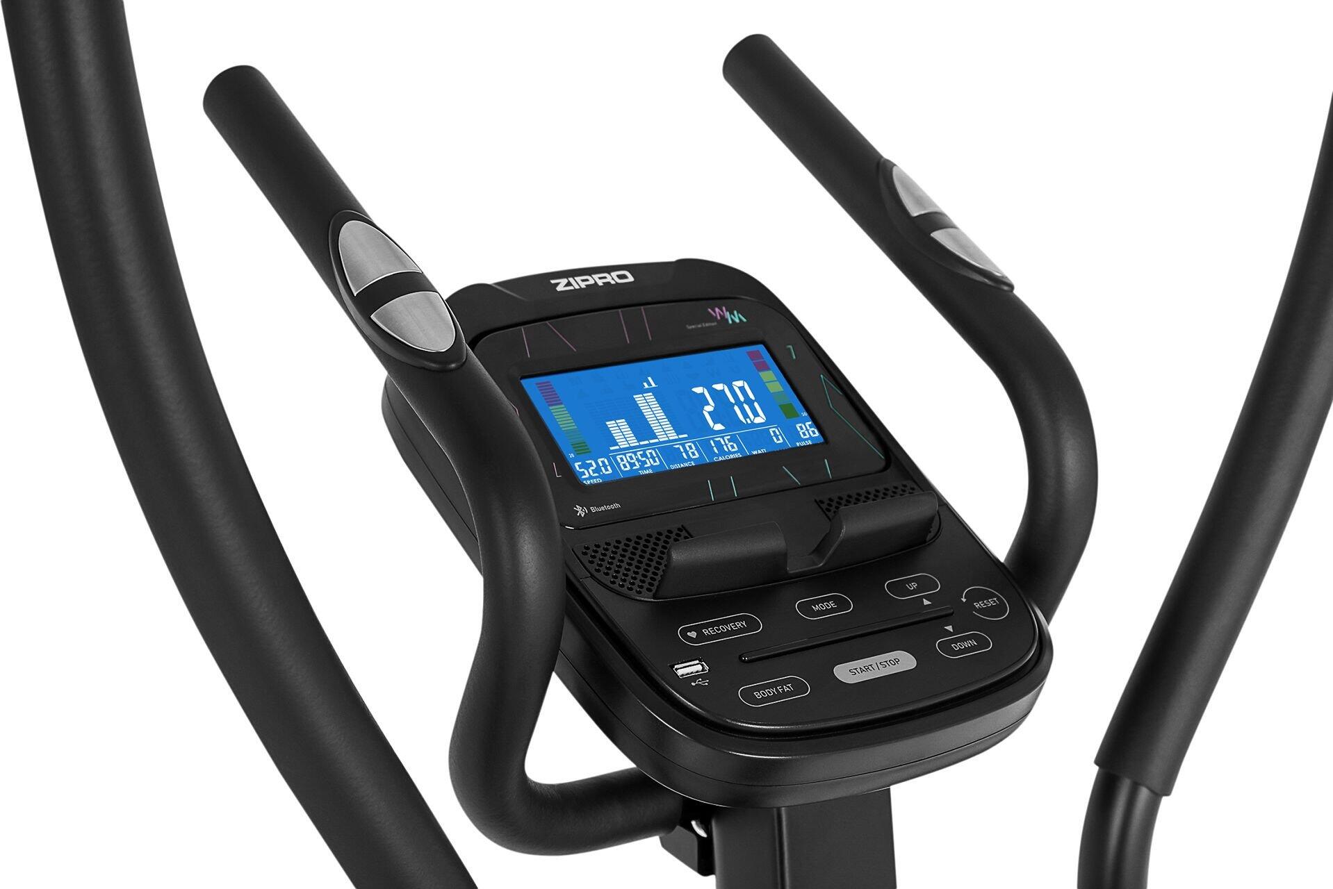 Vélo elliptique électromagnétique Zipro Heat WM connected et iConsole+ Kinomap 7/8
