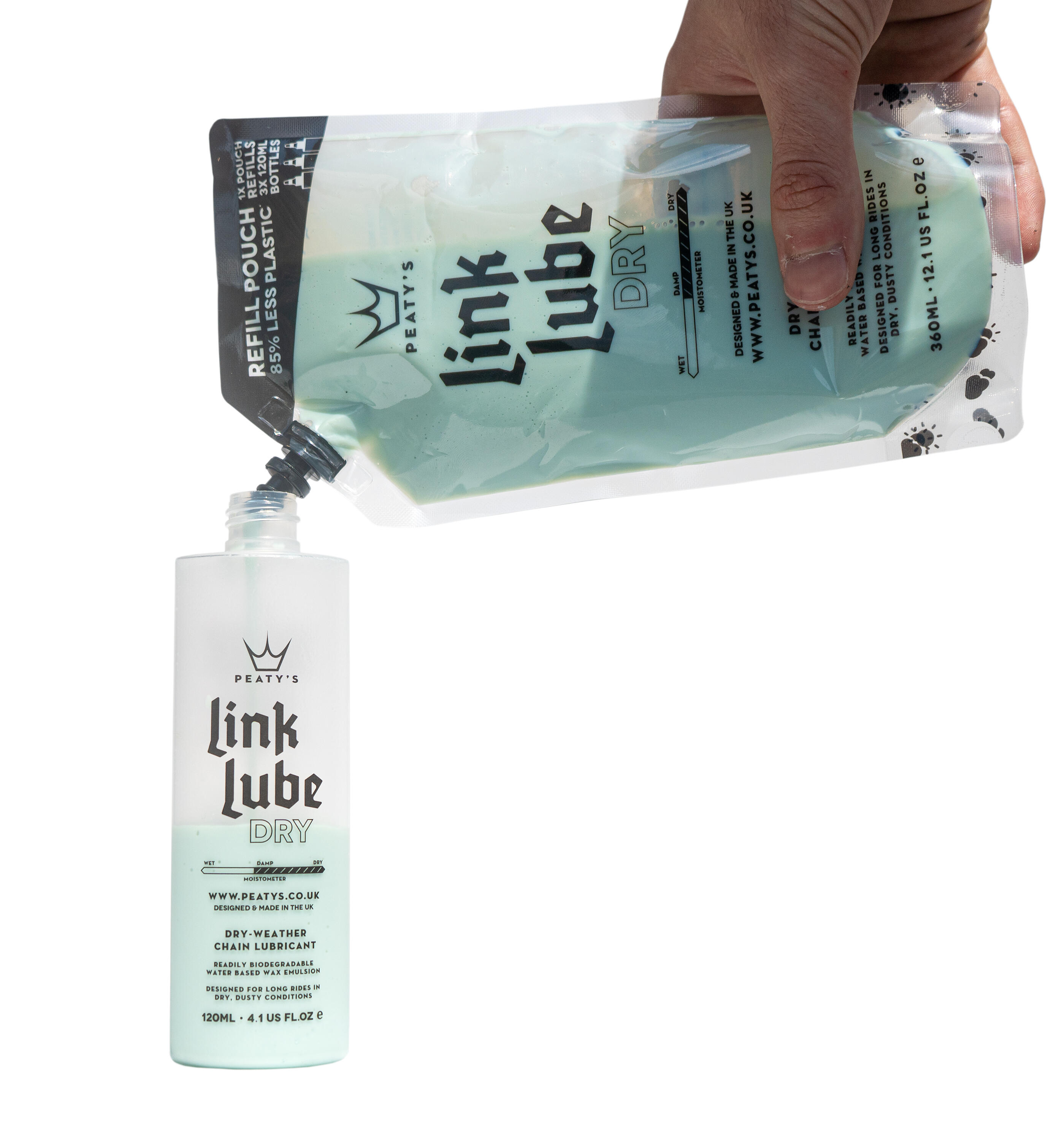 Recharge lubrifiant conditions sec poche de recharge Peaty's Link Lube 3/6