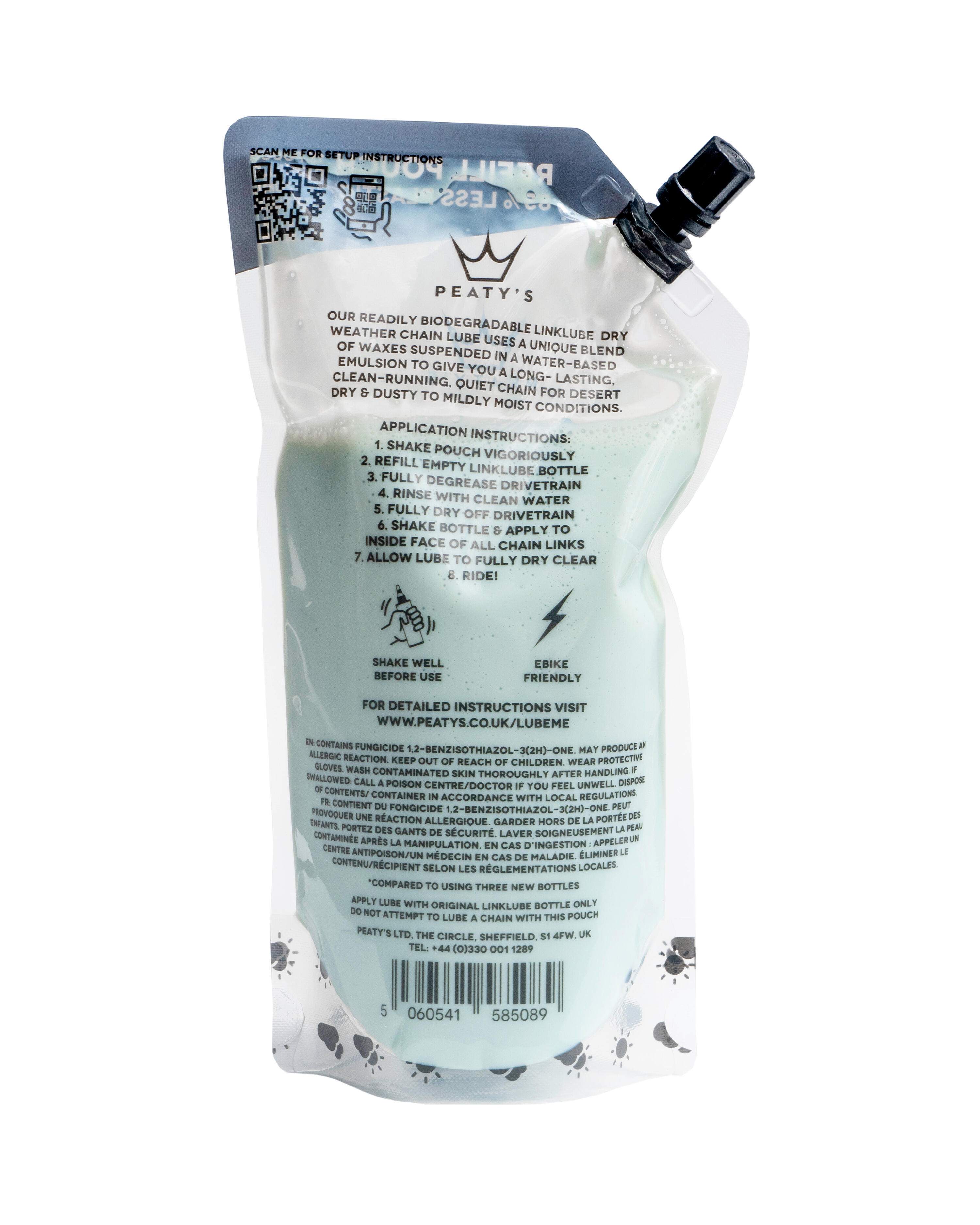 Recharge lubrifiant conditions sec poche de recharge Peaty's Link Lube 5/6