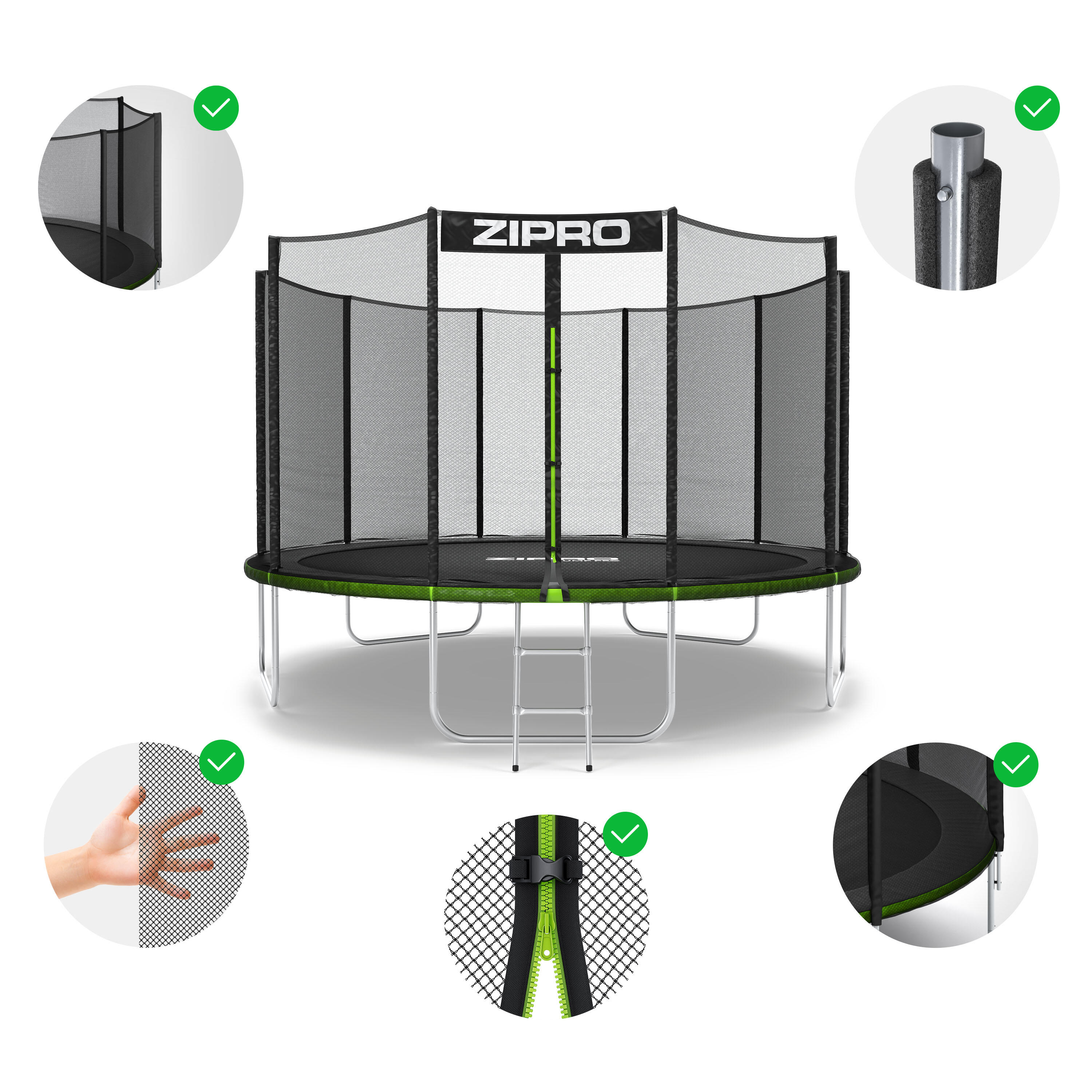 Refurbished -Jump Pro 12FT 374 cm mit Externes Sicherheitsnetz- In gutem Zustand 5/7