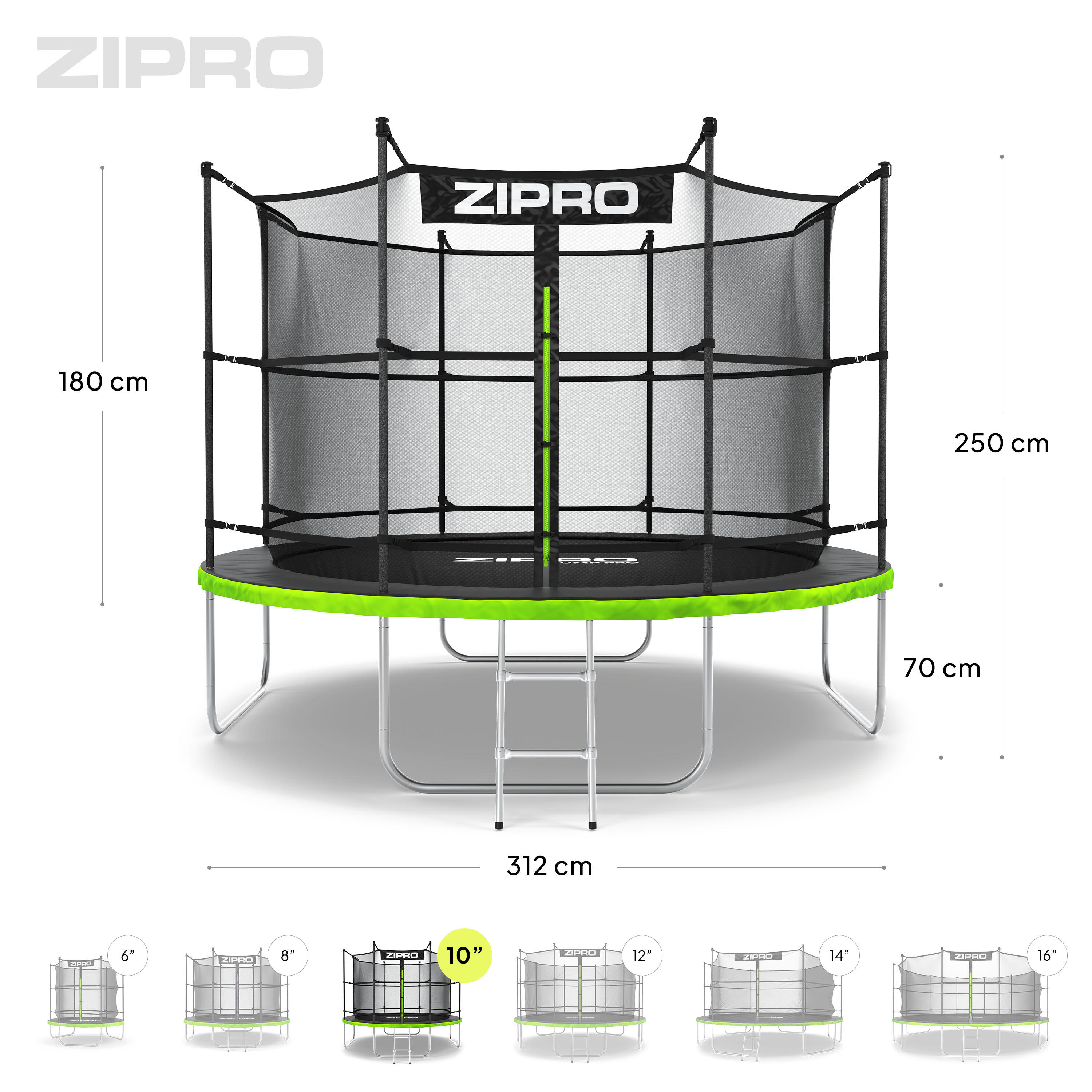 Refurbished -Jump Pro 10FT 312 cm mit Internes Sicherheitsnetz- In gutem Zustand 7/8