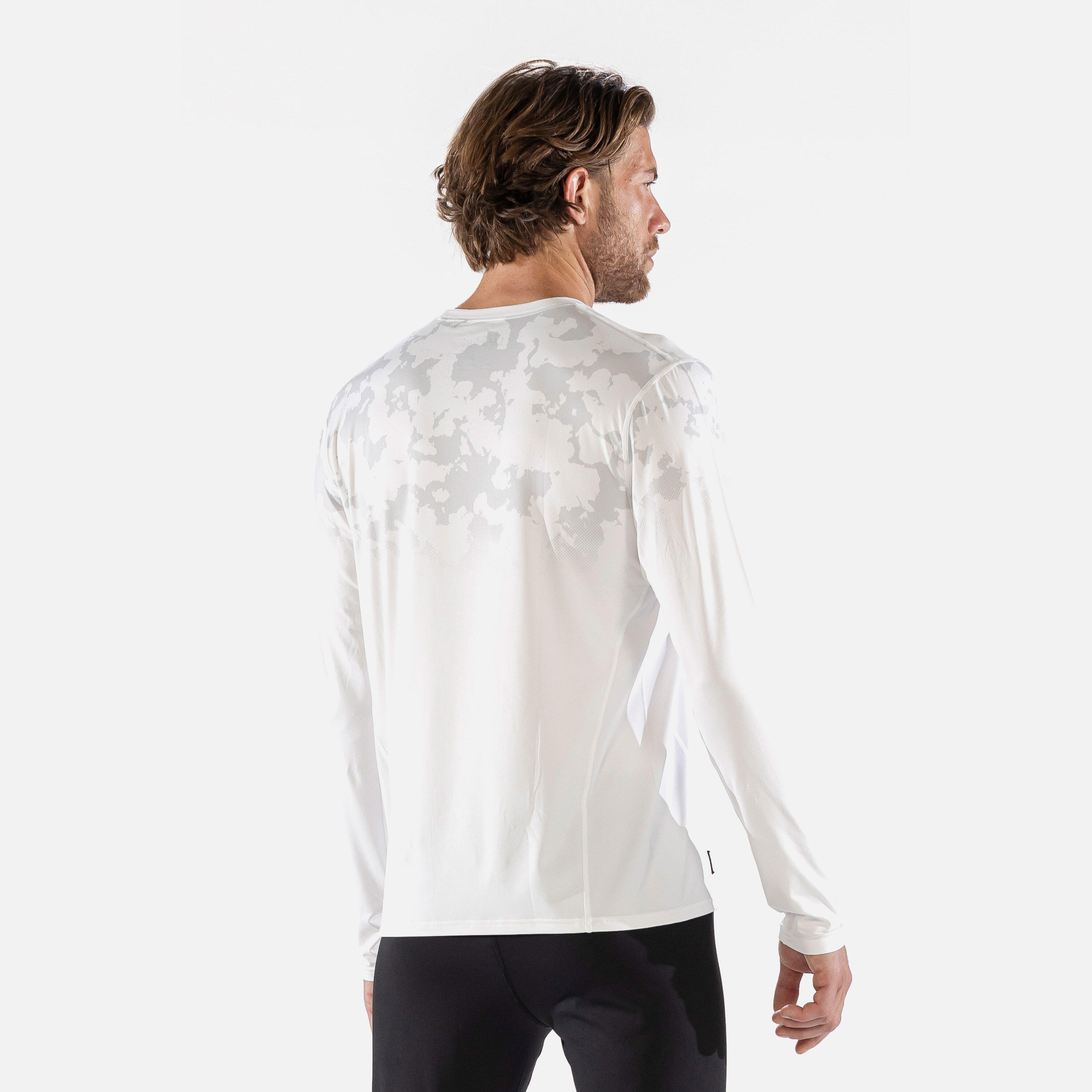 CarbonDri Bodyfit Broken Map Mens Crew Neck Optic White 6/7