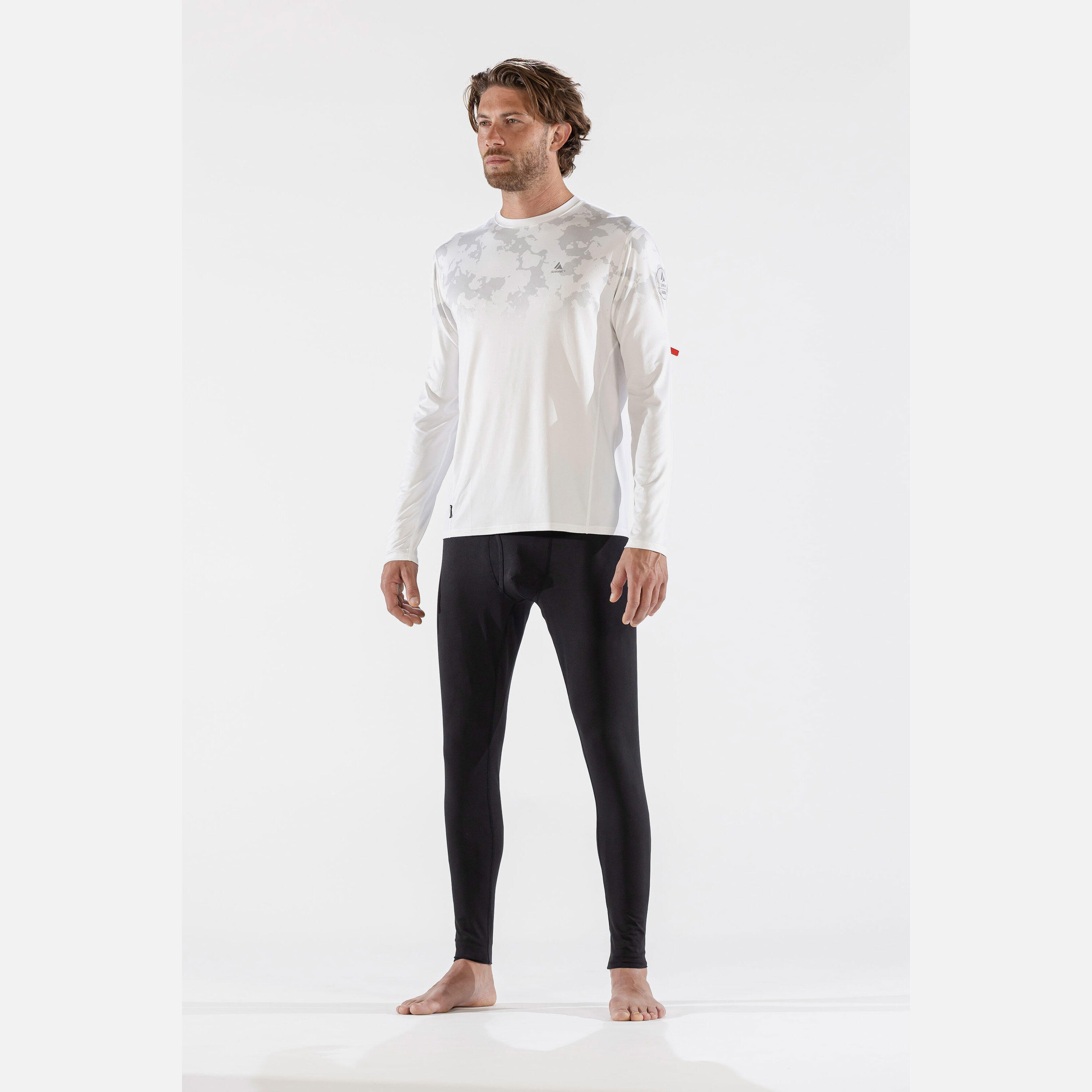 CarbonDri Bodyfit Broken Map Mens Crew Neck Optic White 2/7
