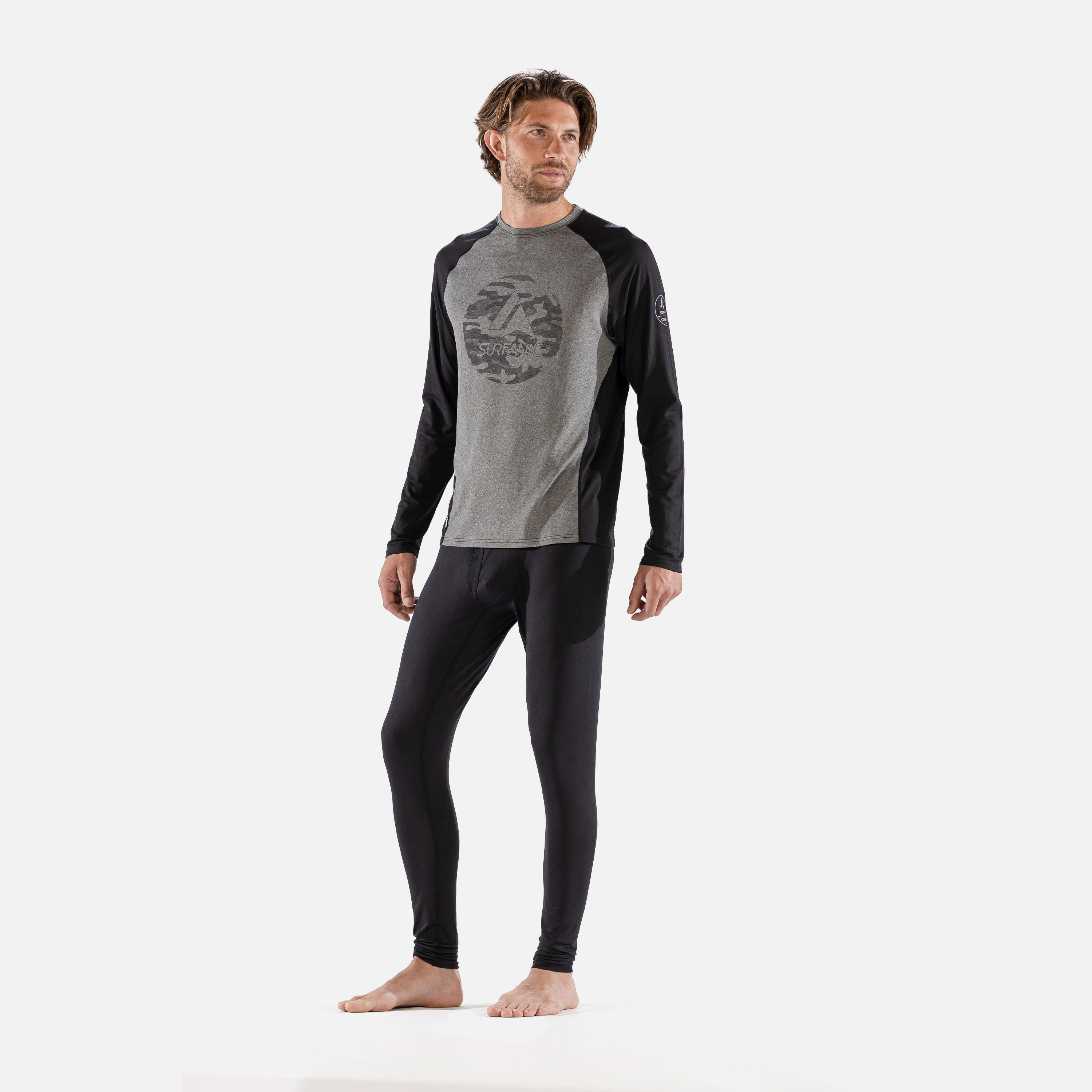 CarbonDri Bodyfit Mens Crewneck Black Camo 2/7