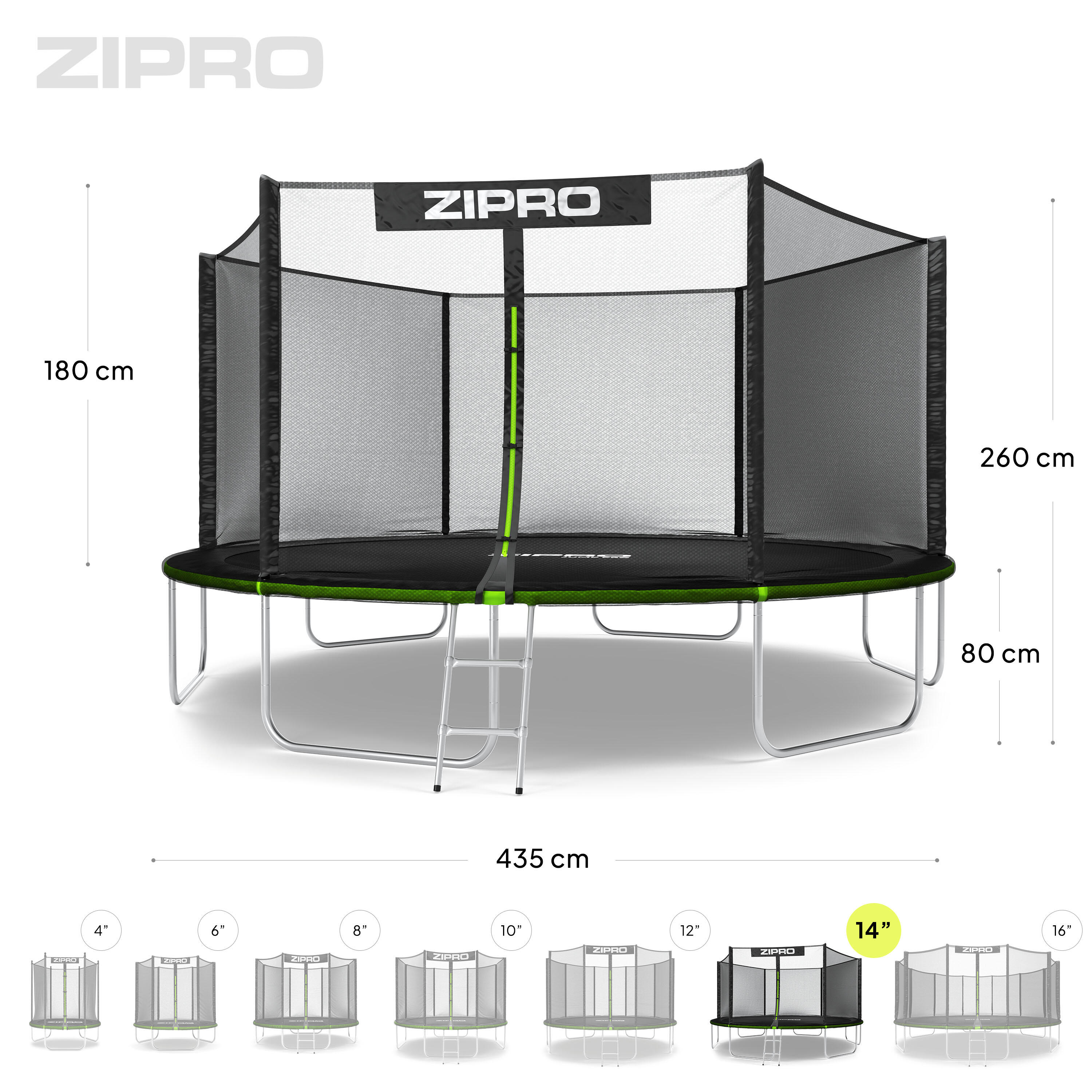 Refurbished -Jump Pro 14FT 435 cm mit Externes Sicherheitsnetz- In gutem Zustand 7/8