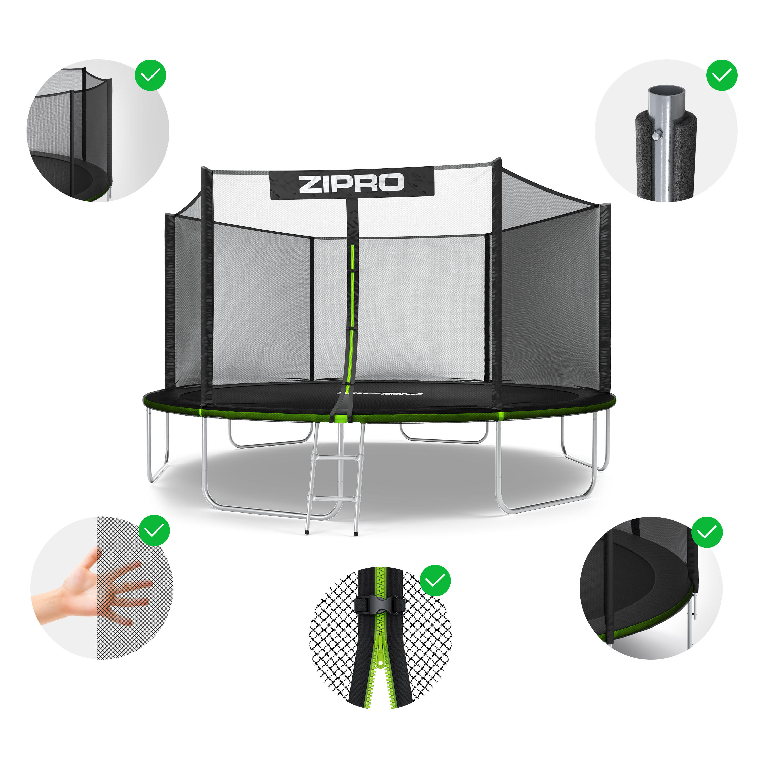 Refurbished -Jump Pro 14FT 435 cm mit Externes Sicherheitsnetz- In gutem Zustand 5/8