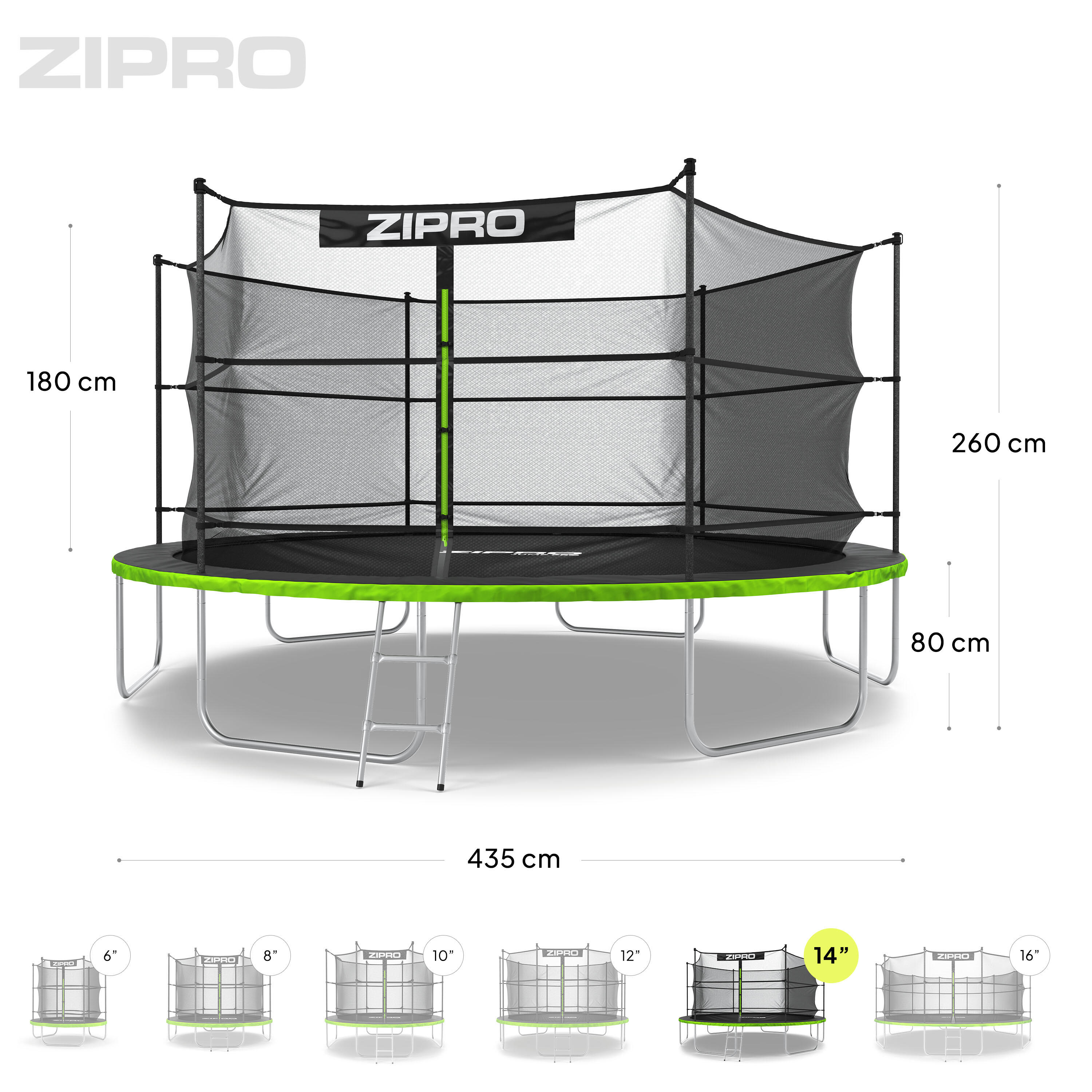 Refurbished -Jump Pro 14FT 435 cm mit Internes Sicherheitsnetz- In gutem Zustand 7/7
