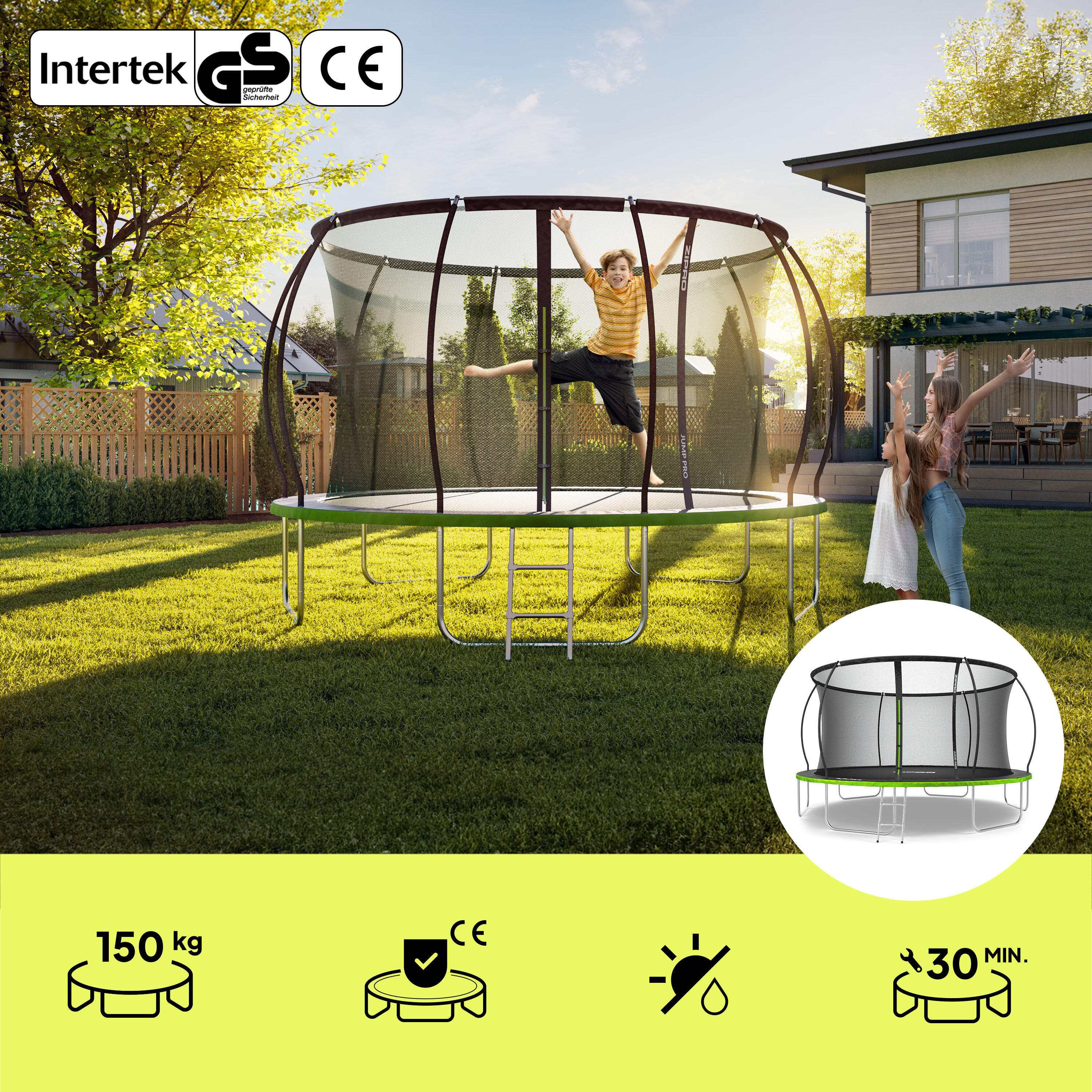 Trampoline ronde Jump Pro Premium - 14FT 435cm - met veiligheidsnet intern 3/7