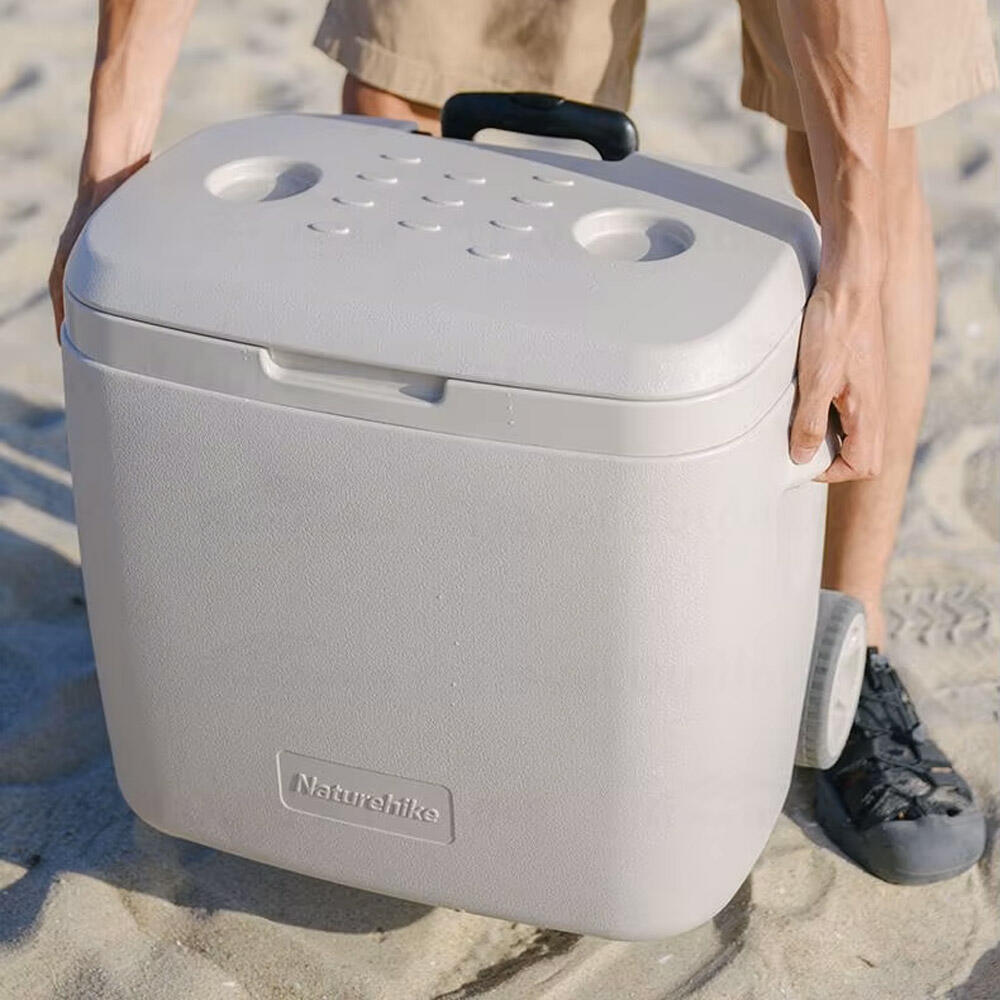 Nevera Térmica rigida para playa y camping - 28L Ligera Con Ruedas 5/6