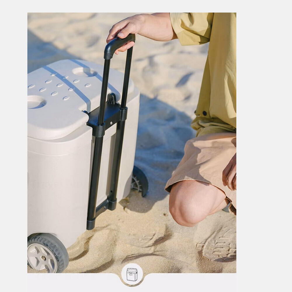 Nevera Térmica rigida para playa y camping - 28L Ligera Con Ruedas 6/6