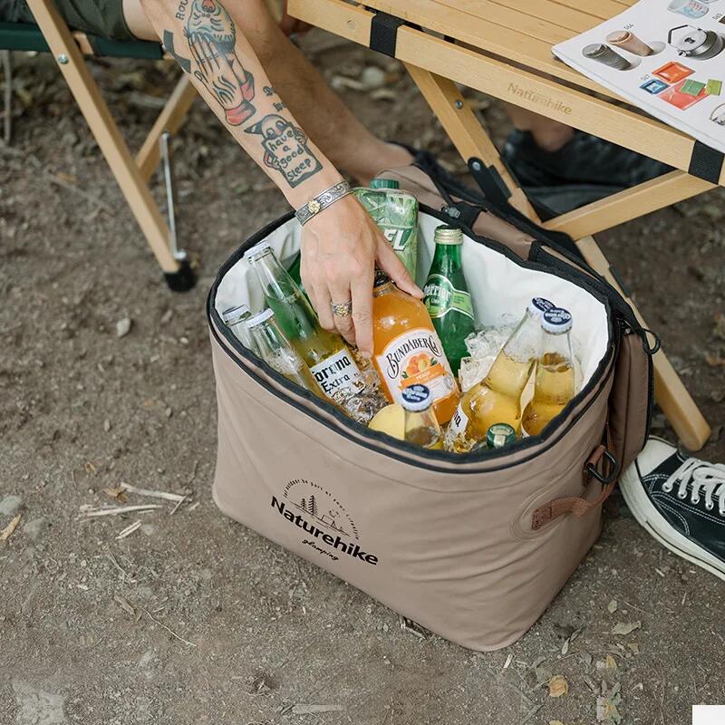 Nevera Portátil 20L para playa y camping Ultraligera Naturehike Marrón Claro 6/7