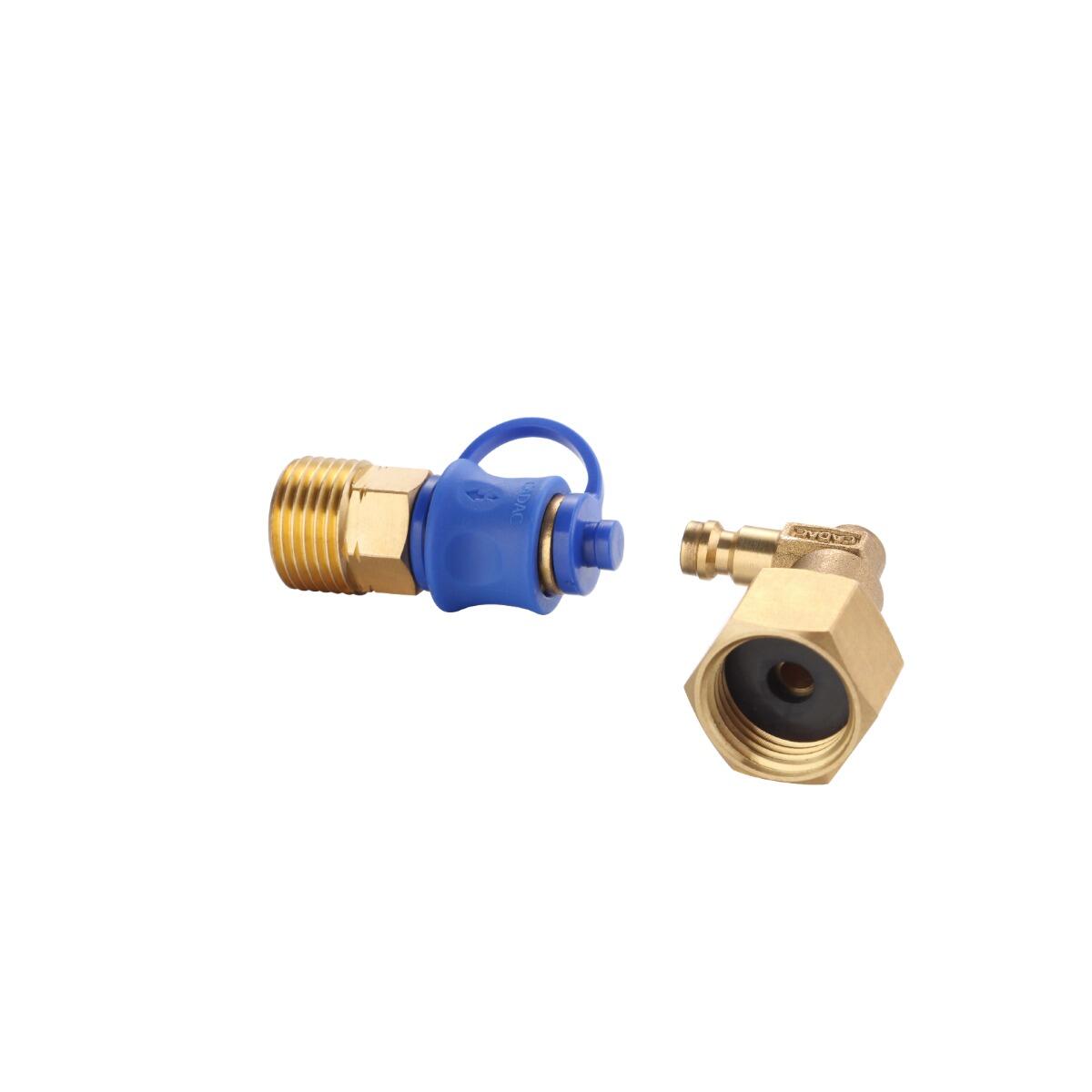 Raccord de gaz coudé CADAC avec couplage rapide - Métal 2/2