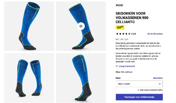Entre Particuliers - Chaussettes de ski Wedze 900, taille 37/38 2/2