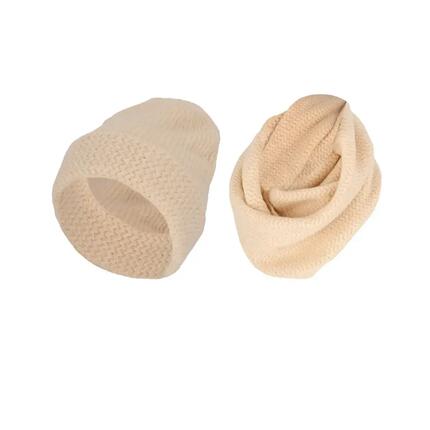 Ensemble bonnet + écharpe-col-col rose clair pour fille taille unique