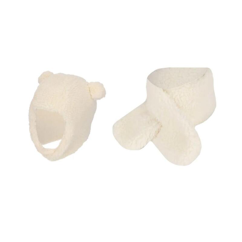 Szalik i czapka dla niemowląt - Zestaw - Teddy Wool - Offwhite