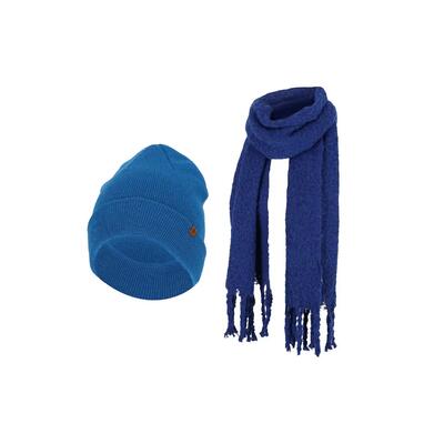 Fashion winterset sjaal & muts kobalt blauw one size