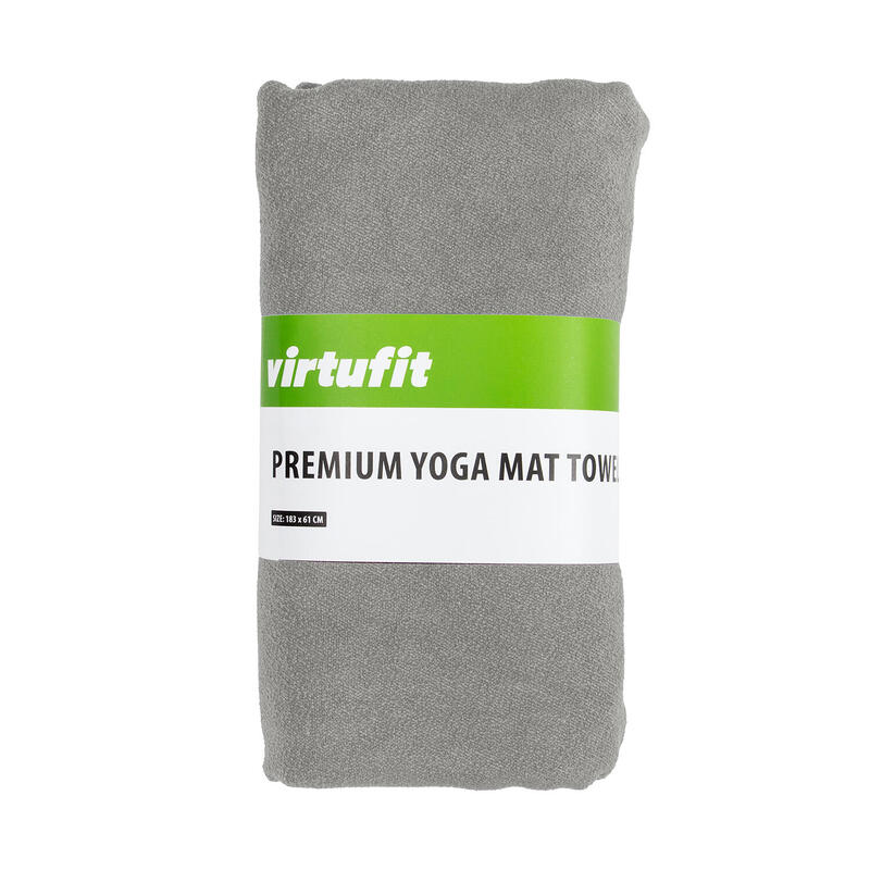 Serviette de Tapis de Yoga Premium - Antidérapante - 183 x 61 cm - Gris Naturel