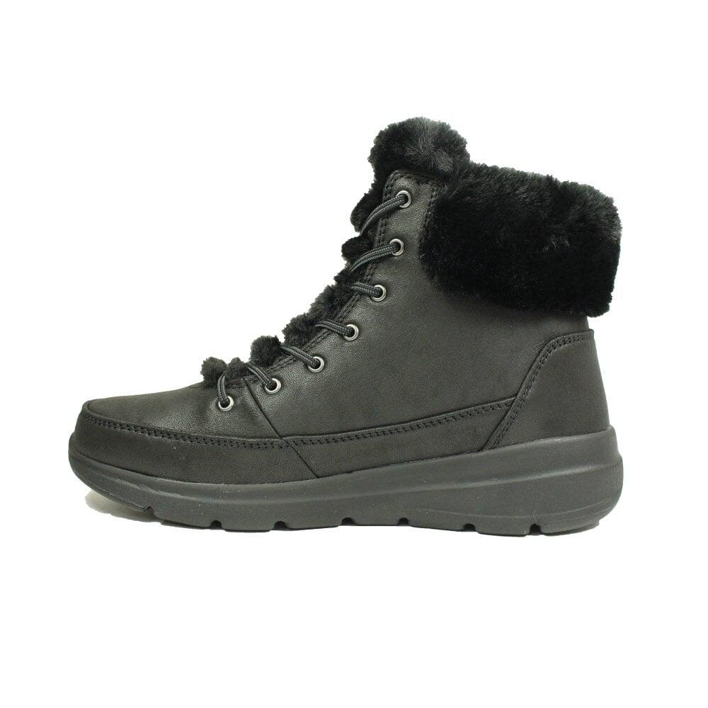 Comodo Y Calido Botin Mujer Skechers Glacial Ultra Wonderland Negro 3/7