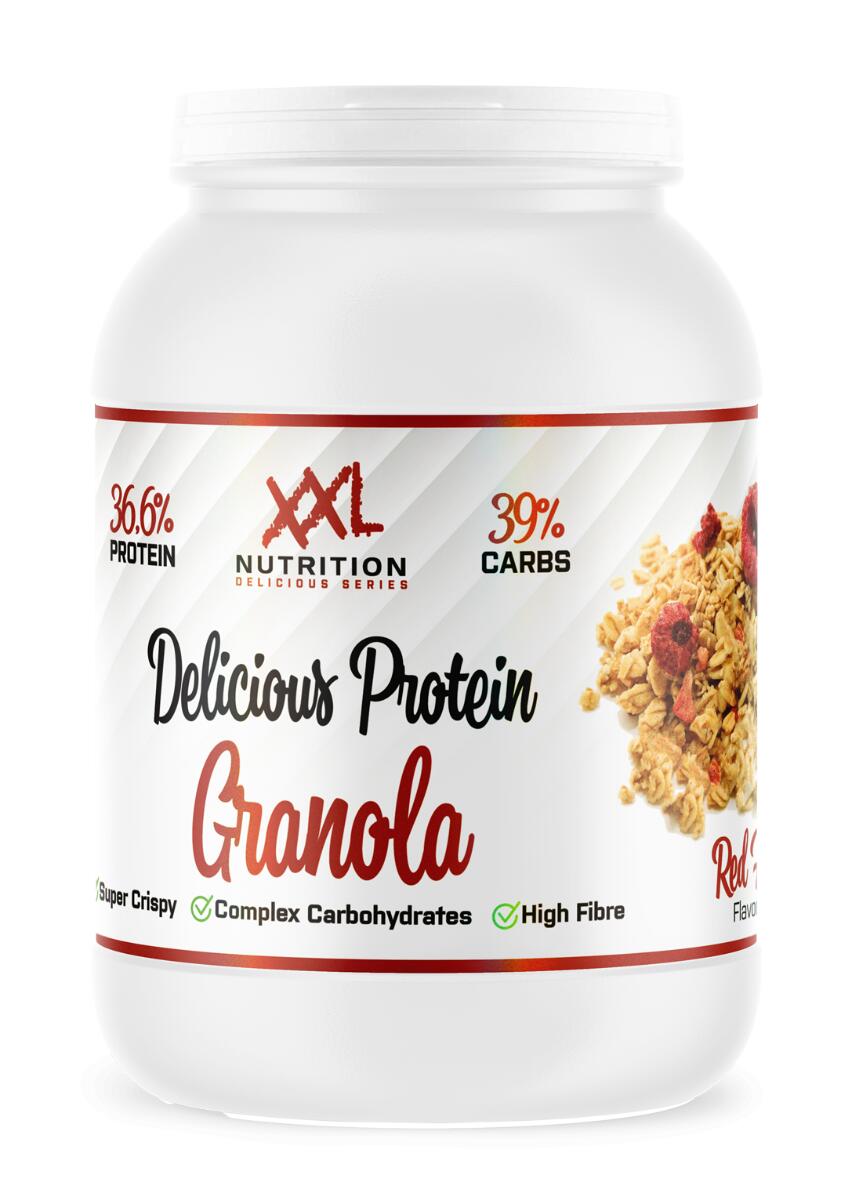 XXL NUTRITION Delicious Protein Granola - Krokante Muesli - Rood Fruit - 450 gram