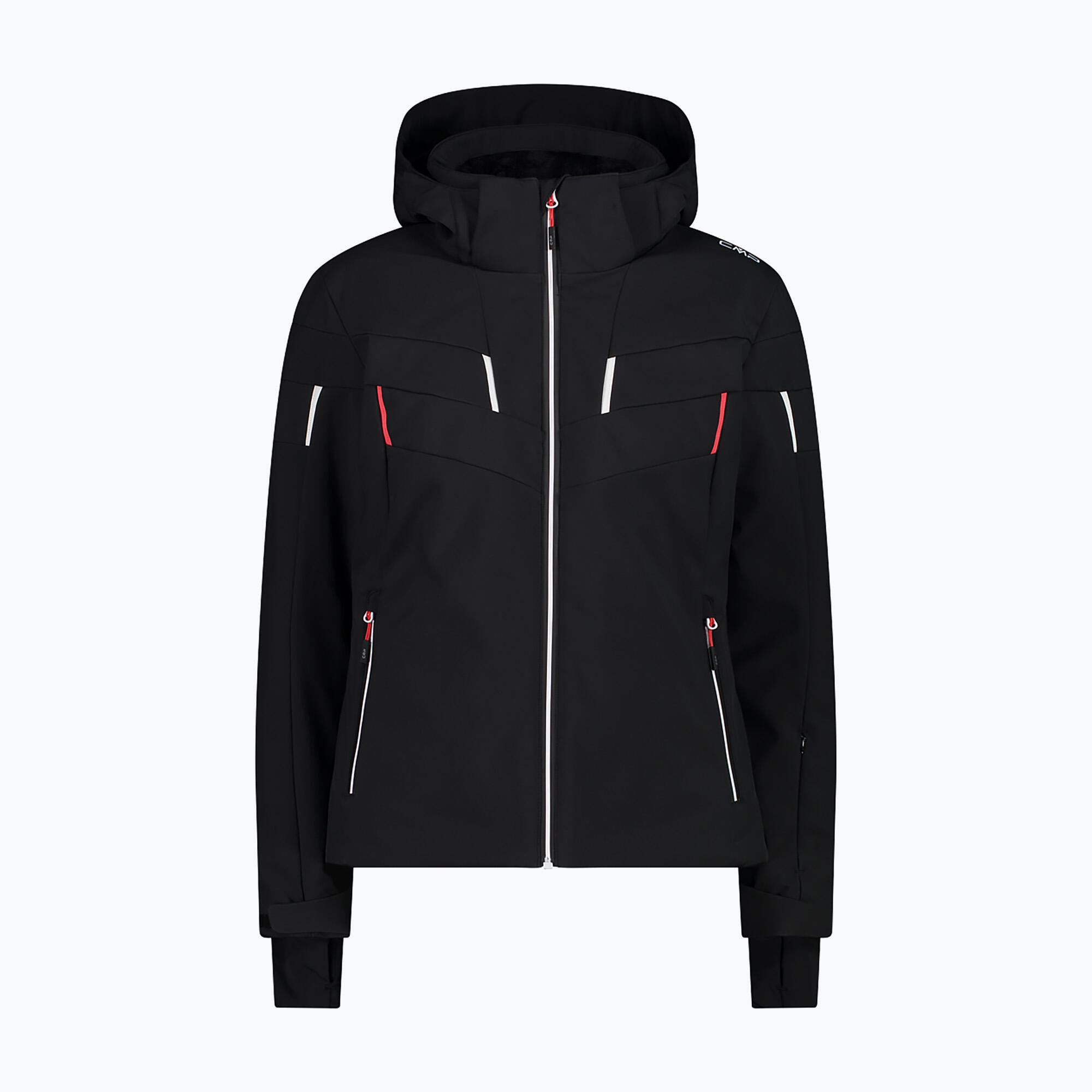 Dames Softshell Gevoerde Ski Jas met Capuchon CMP 1/4