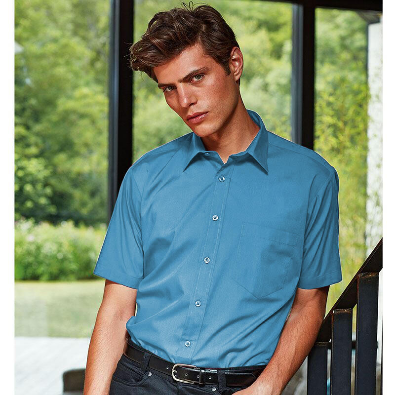 Camicia Manica Corta Da Lavoro Uomo Premier Turchese 2/3