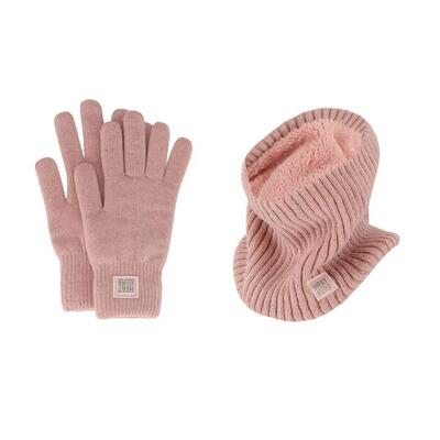 Thermo set dames - handschoenen/nekwarmers - roze - onesize
