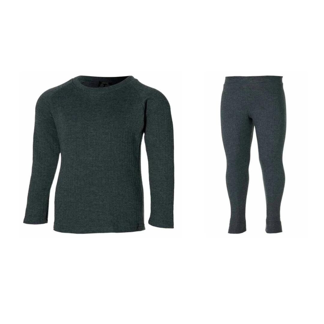 HEAT KEEPER Thermobroek/shirt kinderen - Set - Unisex - Antraciet - 2x