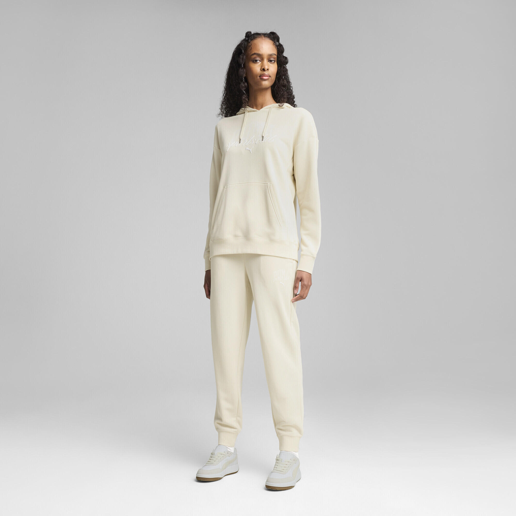 Damskie wygodne spodnie dresowe PUMA CLASS PUMA Alpine Snow White 6/7