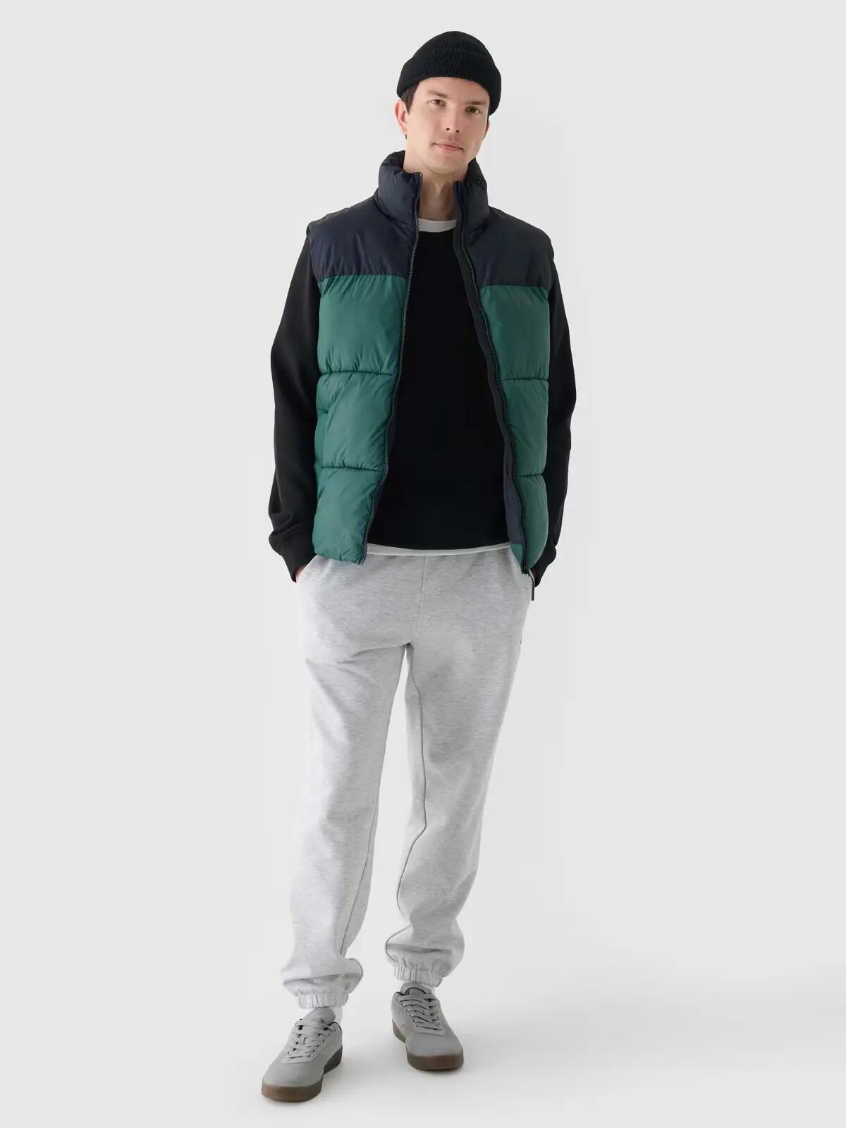 Vestă matlasată 4F bărbați, umplutură sintetică hidrofobă, verde, S. 6/6