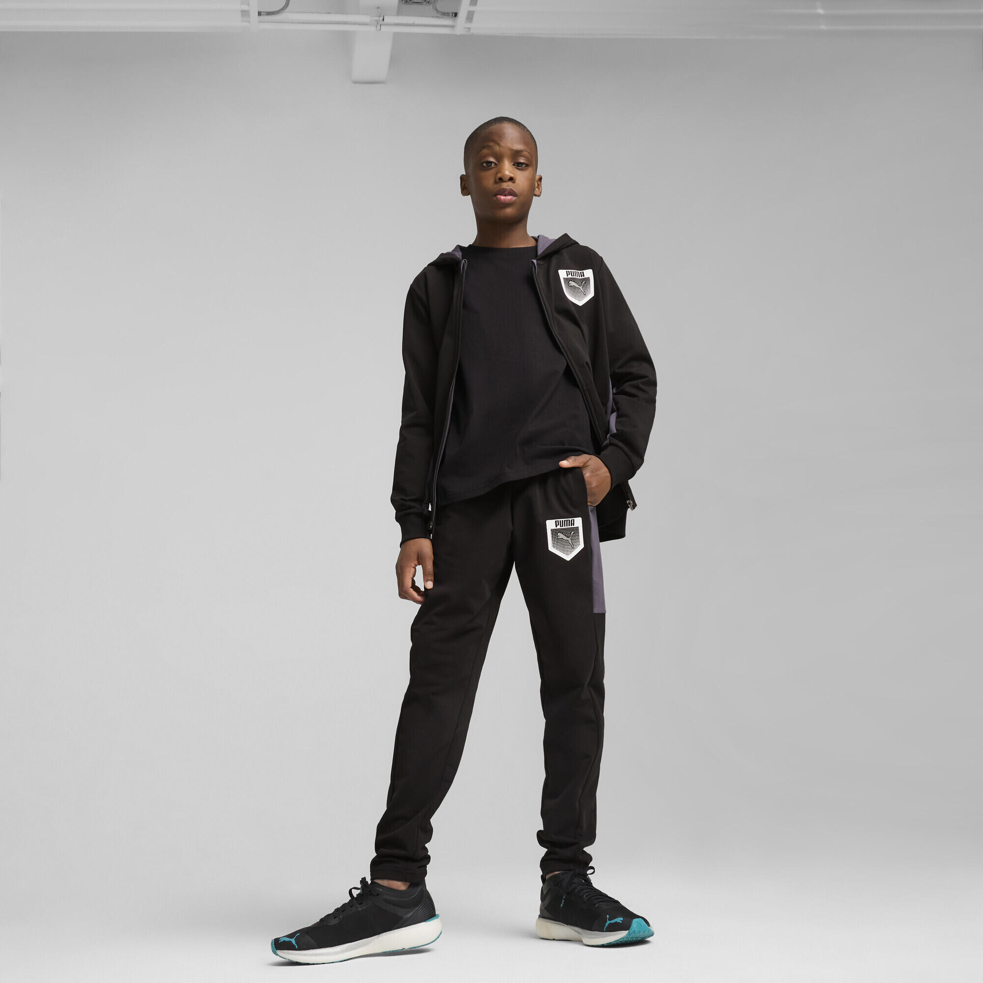 Active Sports hoodie met volledige rits met print voor jongeren PUMA Black 4/7