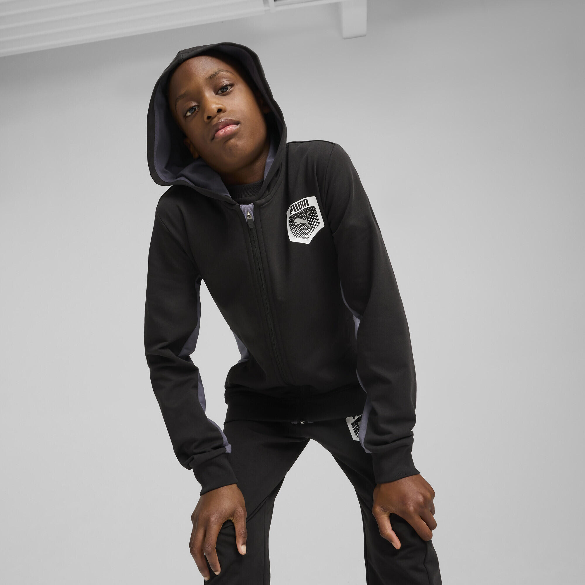 Active Sports hoodie met volledige rits met print voor jongeren PUMA Black 2/7