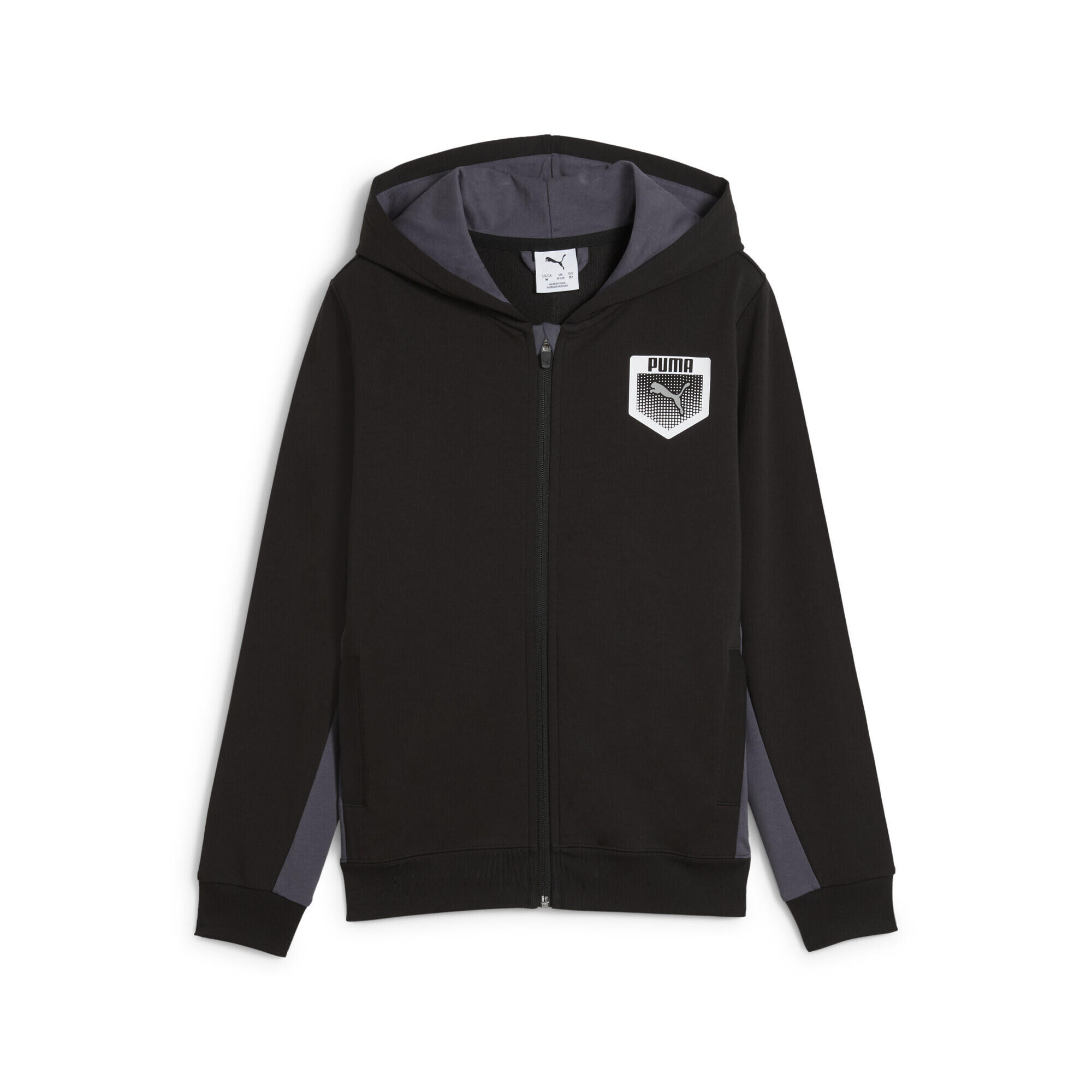 Active Sports hoodie met volledige rits met print voor jongeren PUMA Black 1/7