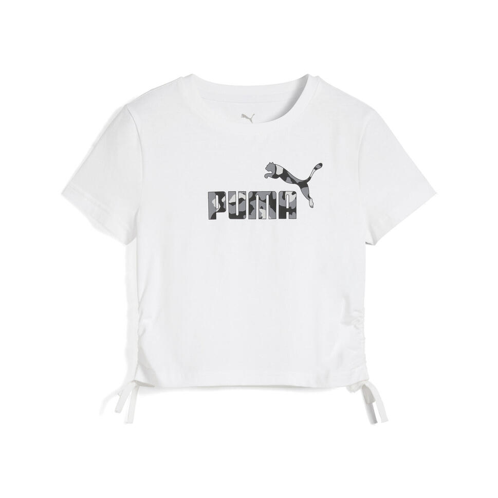 Młodzieżowa koszulka Essentials Animal Logo Infill z węzłem PUMA White