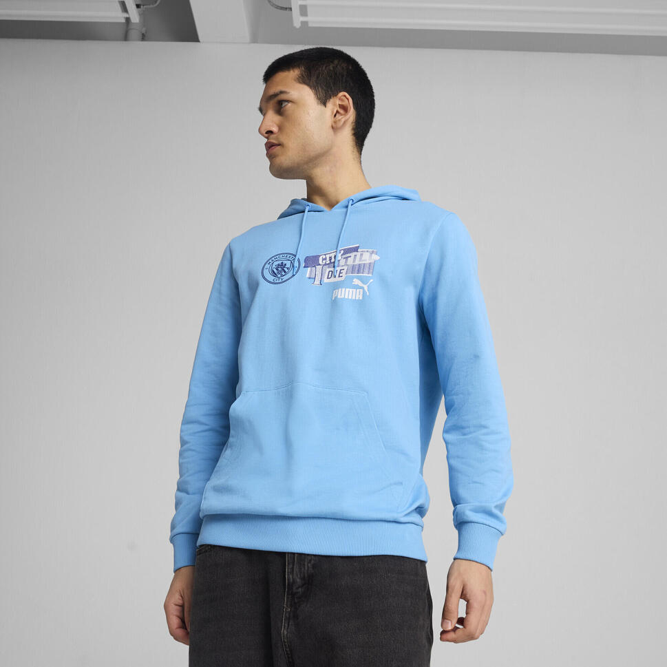 Męska bluza z kapturem Manchester City ftblNRGY PUMA Team Light Blue