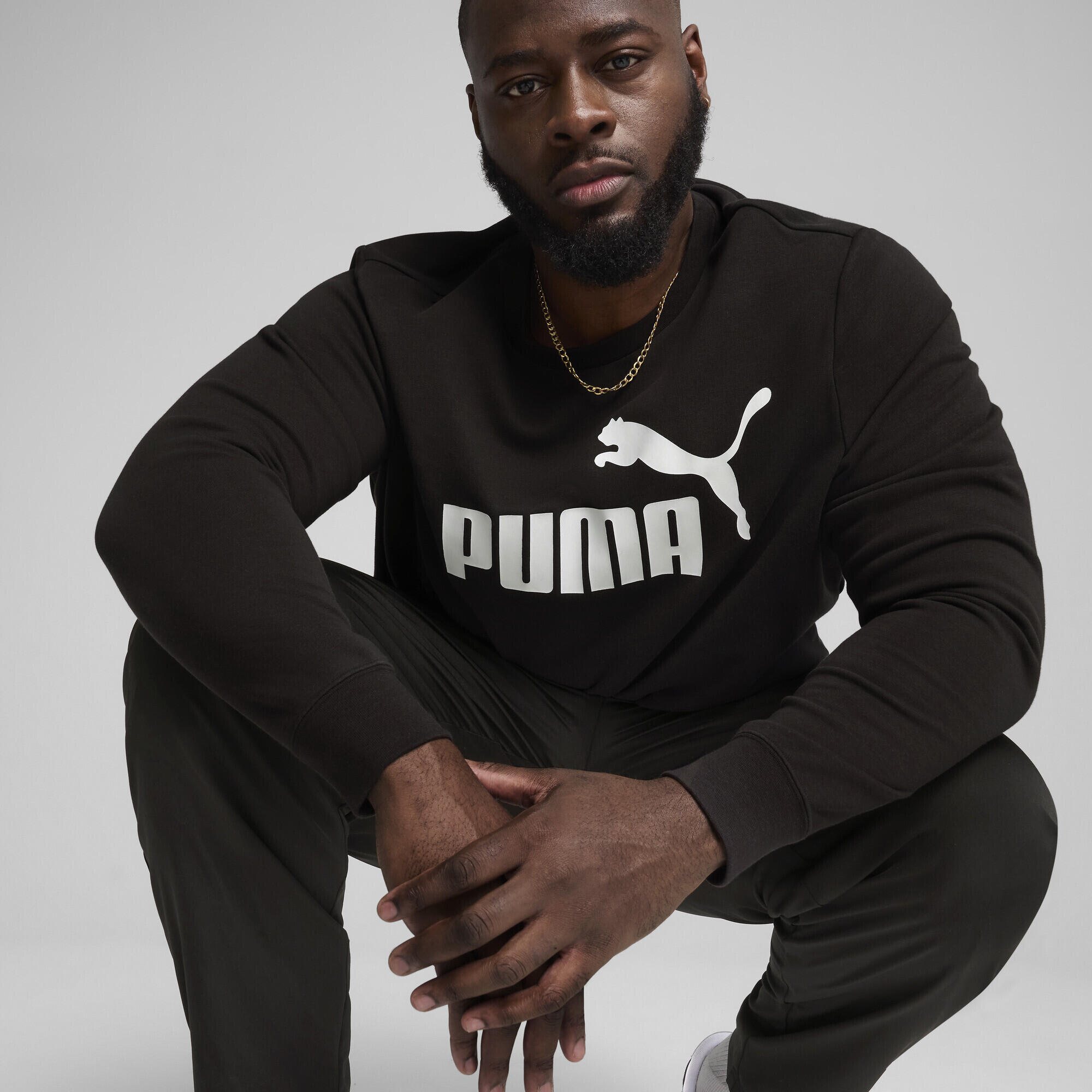 Pull ras du cou à logo N° 1 Essentials Homme PUMA Black 3/7