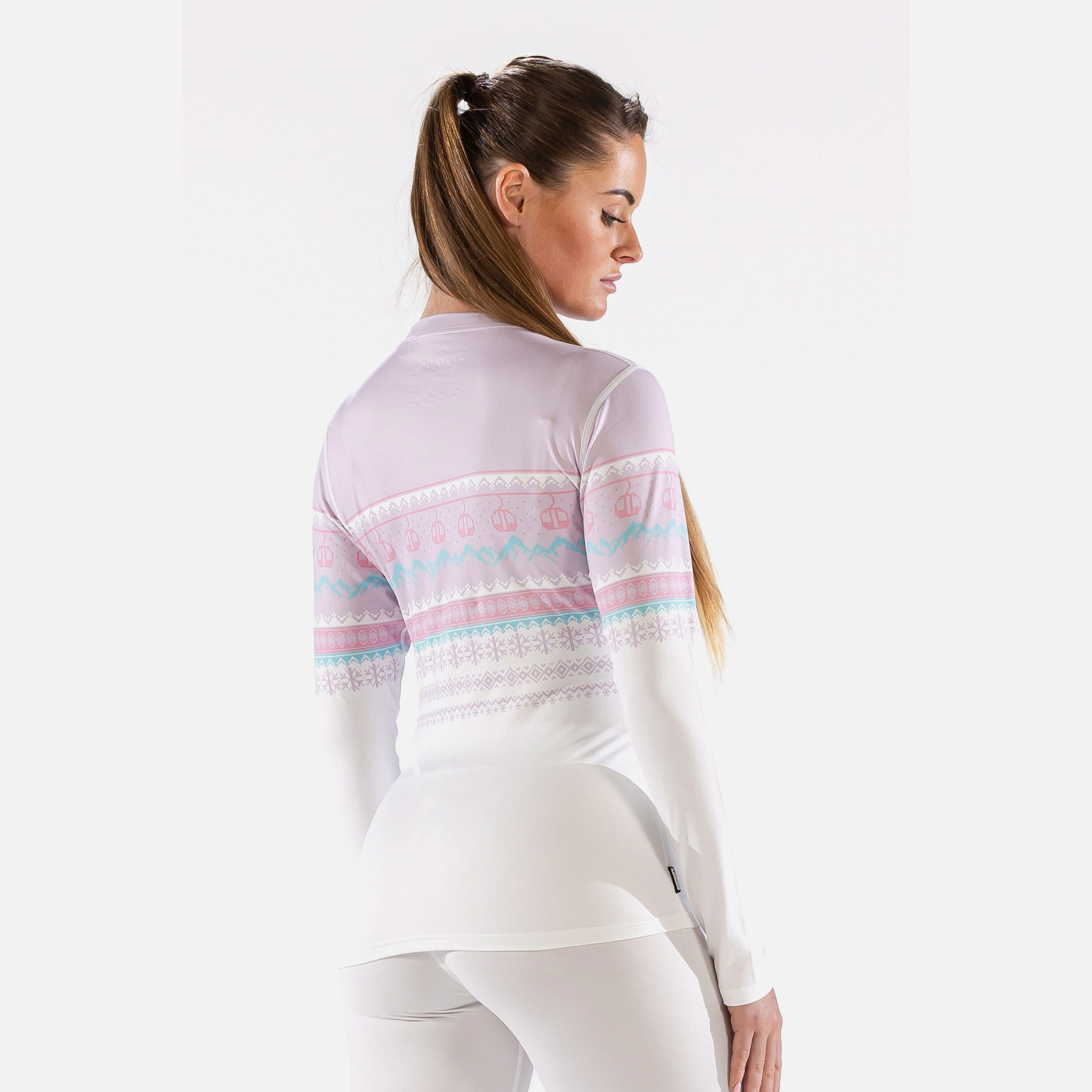Carbondri Cozy Fairisle Womens Crew Neck Pink 4/7