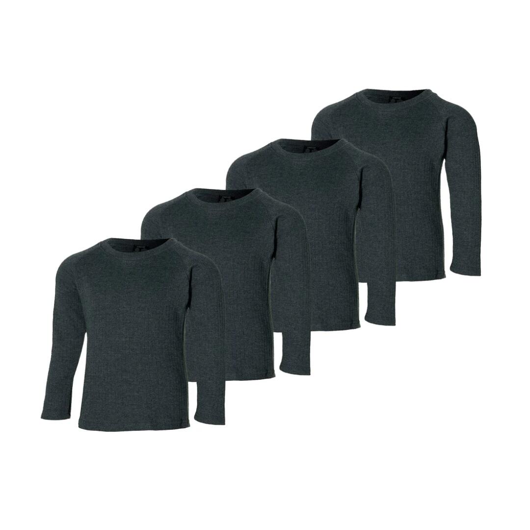 HEAT KEEPER Heatkeeper - Thermoshirt Kinder - Anthrazit - 4er-Pack