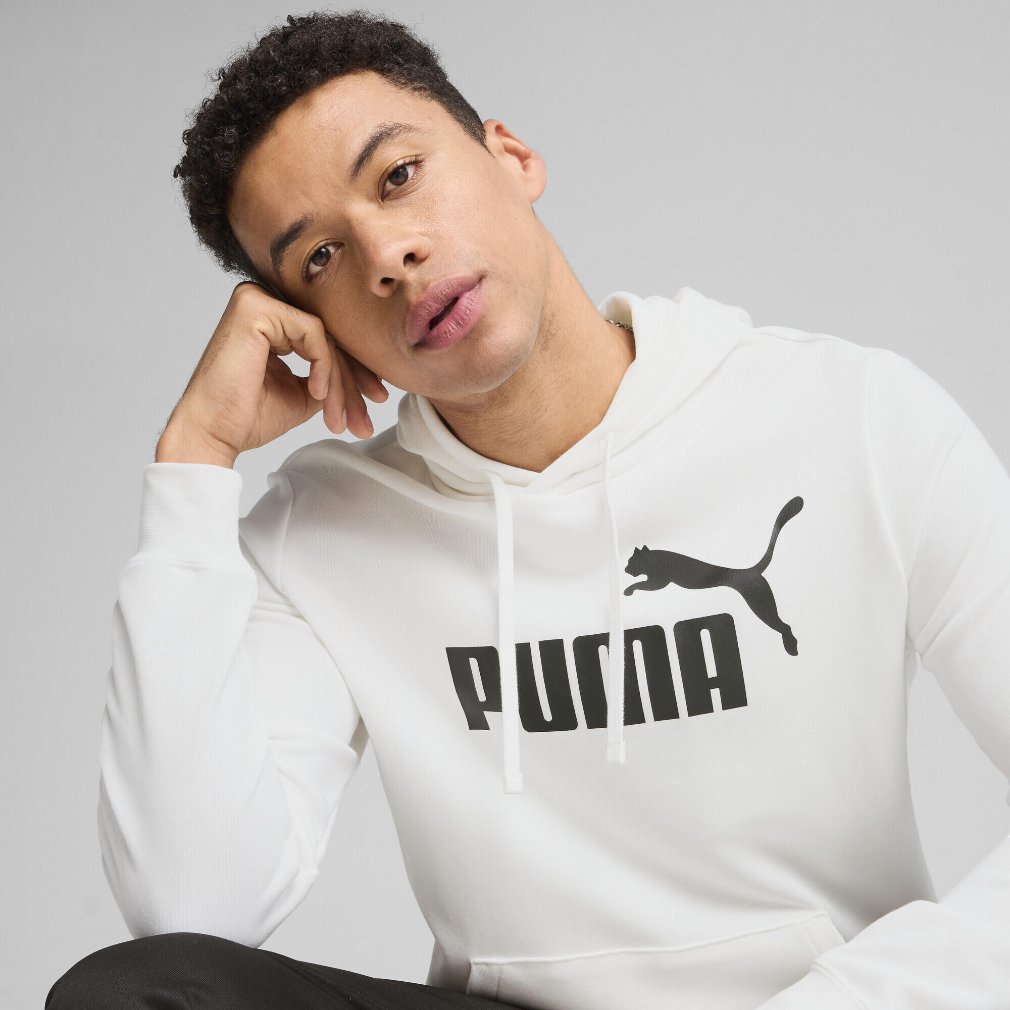 Felpa con cappuccio Essentials con logo N. 1 per ragazzi PUMA White 3/7