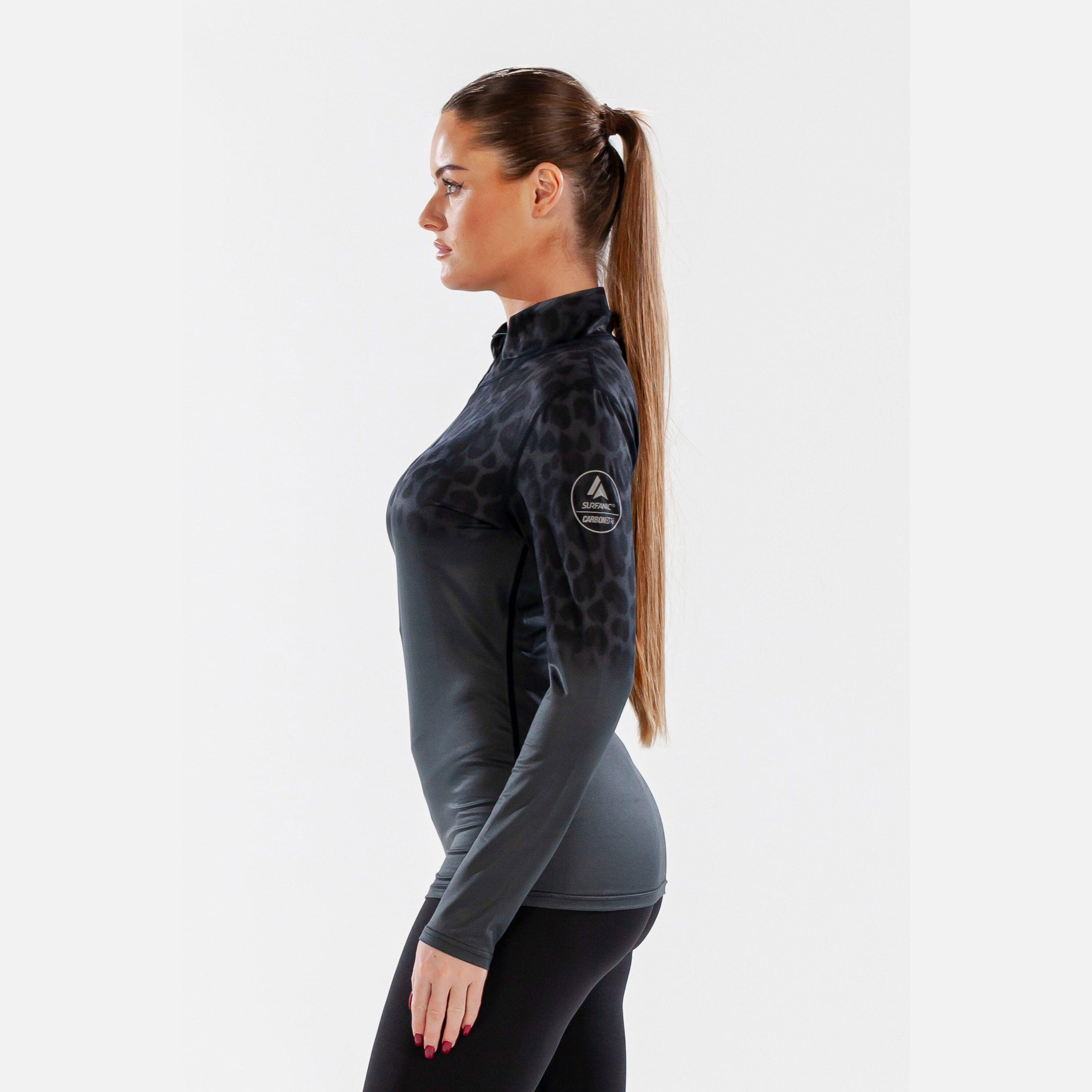 CarbonDri Cozy Jag Womens Zip Neck Jet Black 4/6