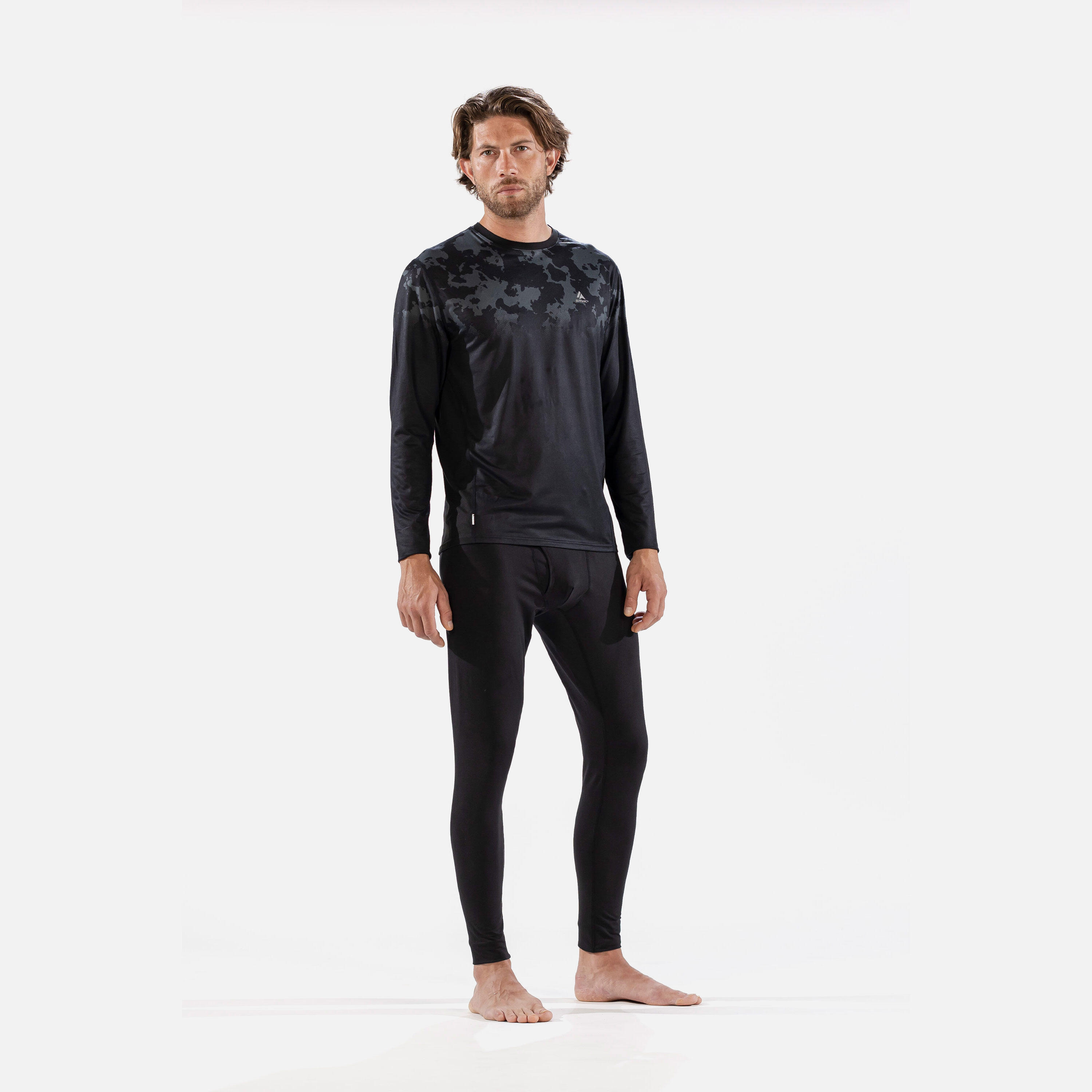 CarbonDri Bodyfit Broken Map Mens Crew Neck Black 5/7