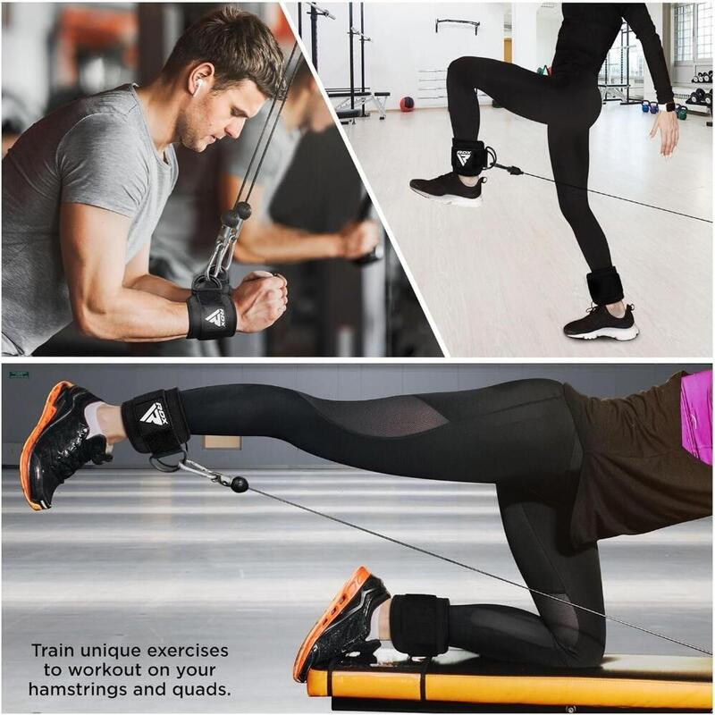 Paire De Sangles De Cheville Avec Boucle Pour Machine à Câble - En Néoprène, Réglables, Pour Entraînement Fitness