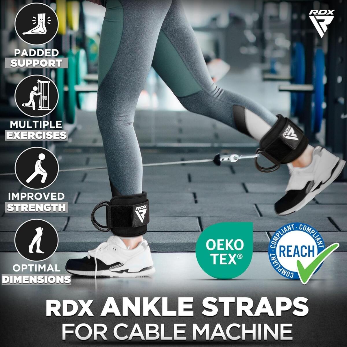 RDX A4 Ankle Straps For Gym Cable Machine 4/7