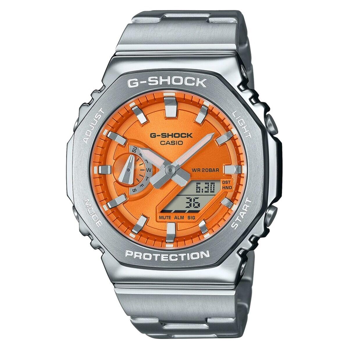 Relógio masculino casio g-shock oak g-steel vivid orange