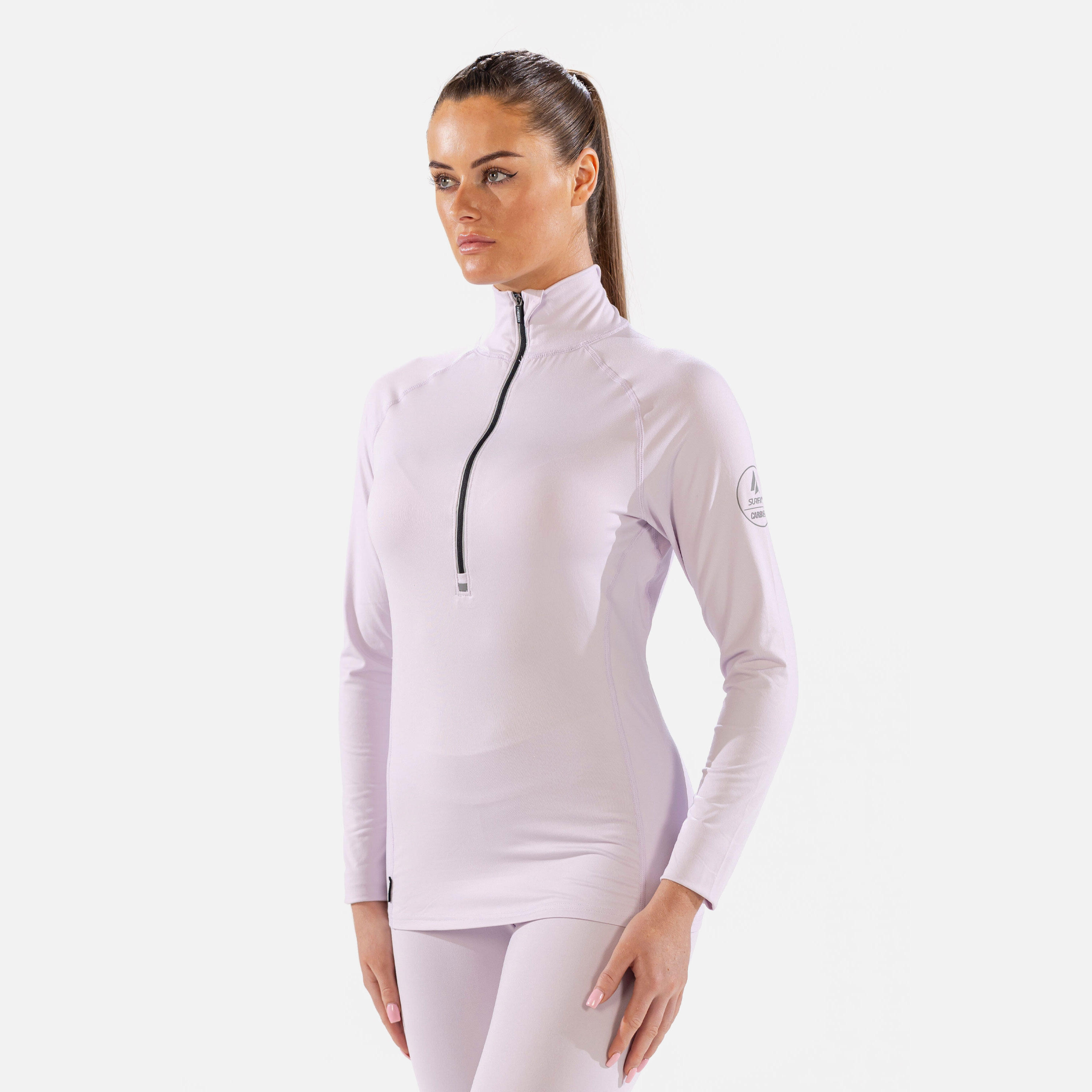 SURFANIC CarbonDri Cozy Womens Zip Neck Ice Lilac