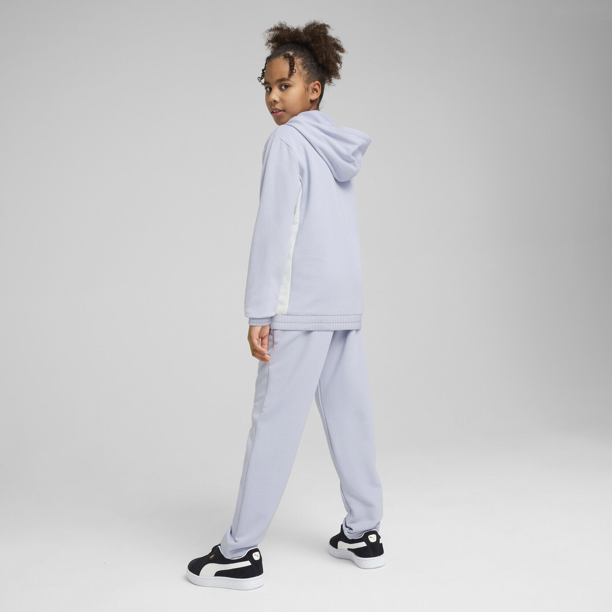 Metallic Jogginganzug mit Kapuze Mädchen PUMA Cool Weather Blue 3/8