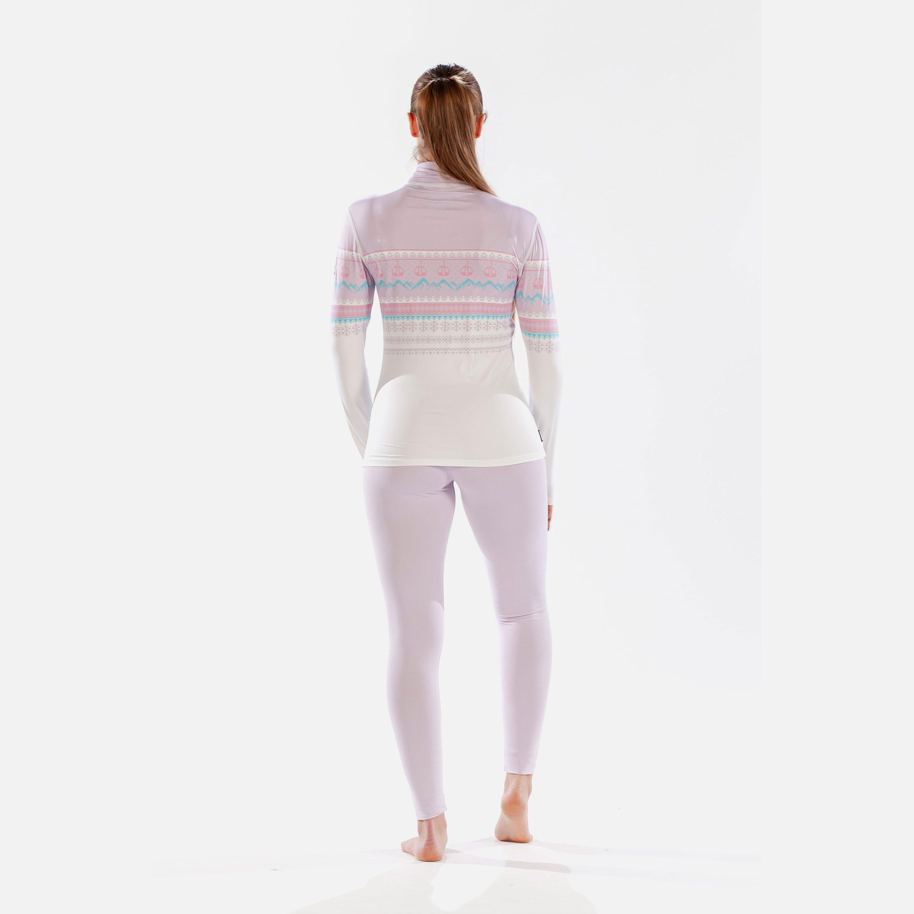 Carbondri Cozy Fairisle Womens Zip Neck Pink 5/6
