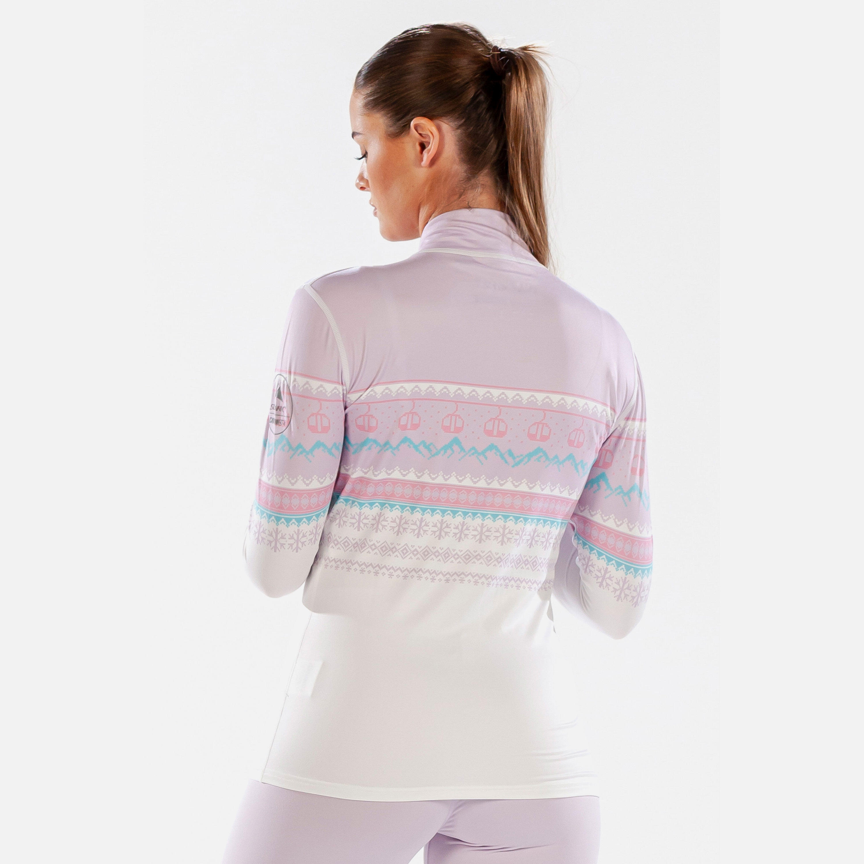 Carbondri Cozy Fairisle Womens Zip Neck Pink 6/6