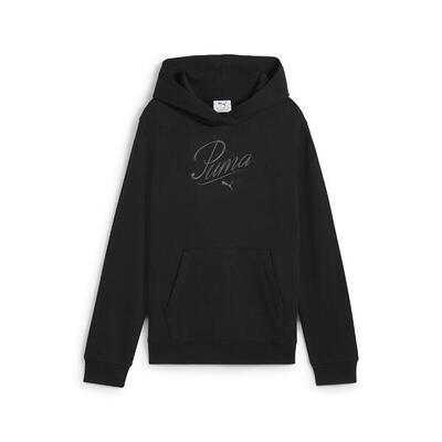 Essentials script hoodie voor jongeren puma black